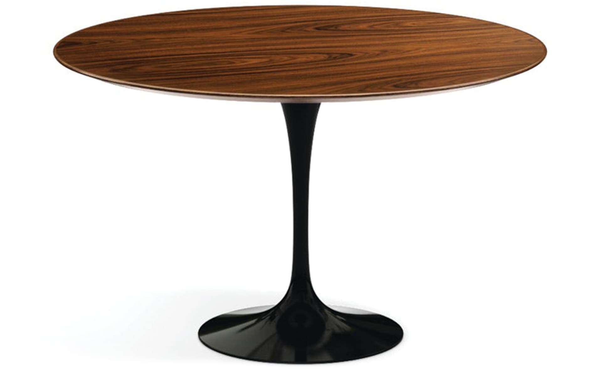 saarinen dining table - 47" round / high gloss - black / veneer - rosewood