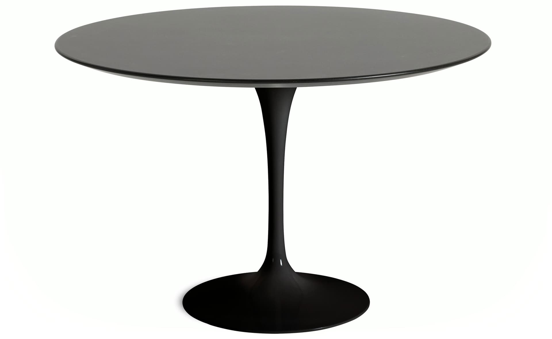 saarinen dining table - 47" round / high gloss - black / veneer - topo noir