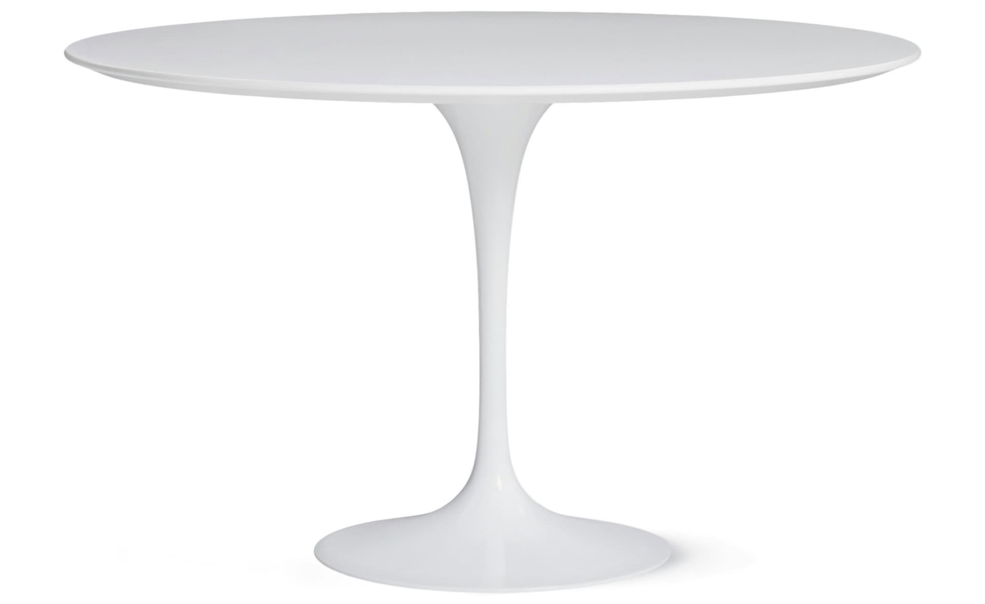 saarinen dining table - 47" round / high gloss - white / laminate - white