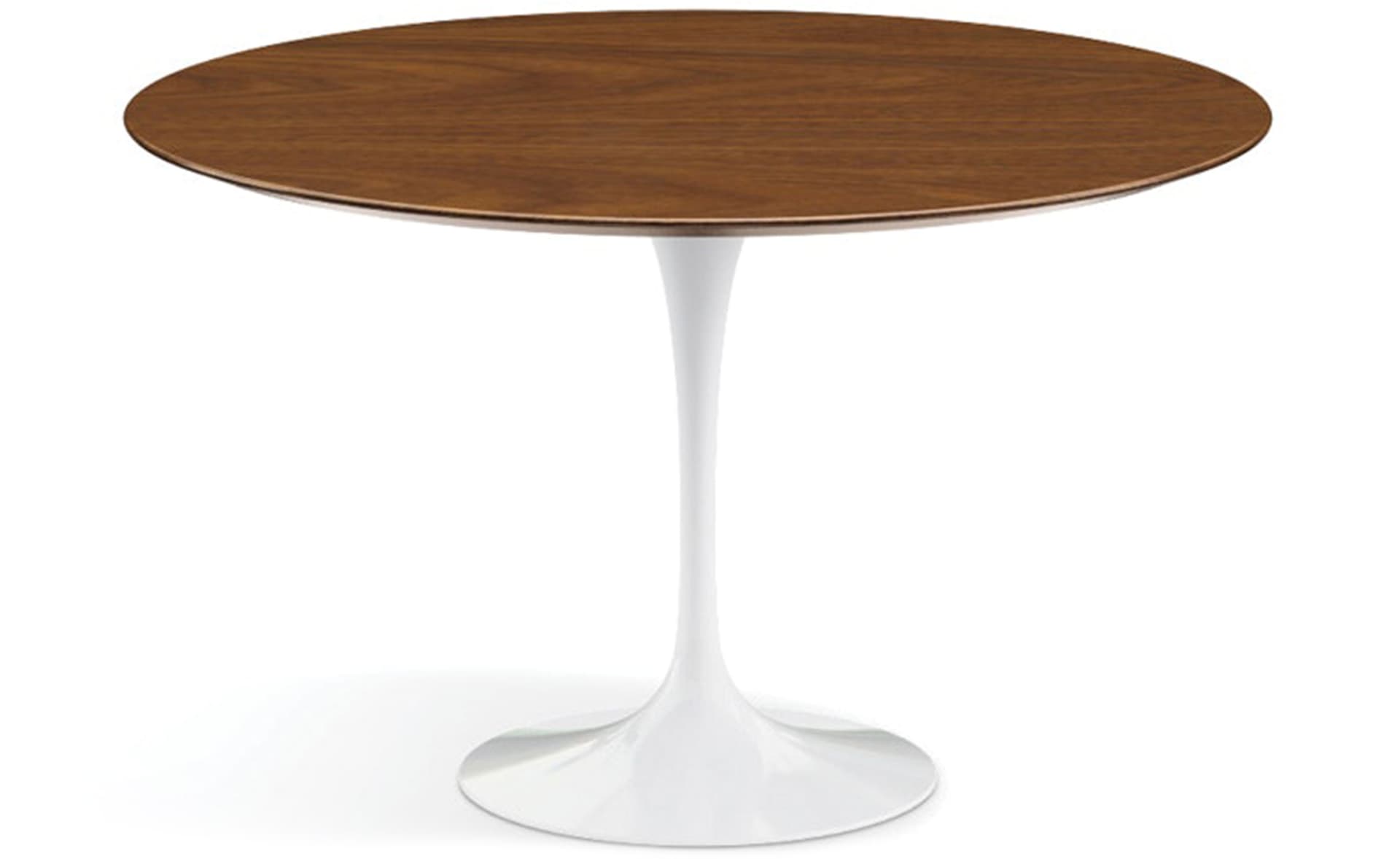 saarinen dining table - 47" round / high gloss - white / veneer - ebonized walnut