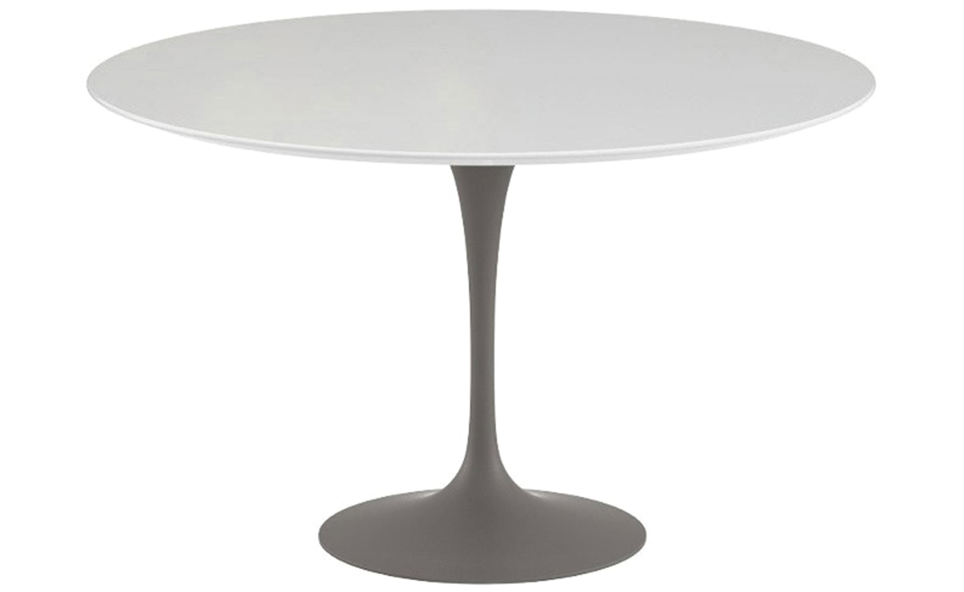saarinen dining table - 47" round / satin - grey / laminate - white