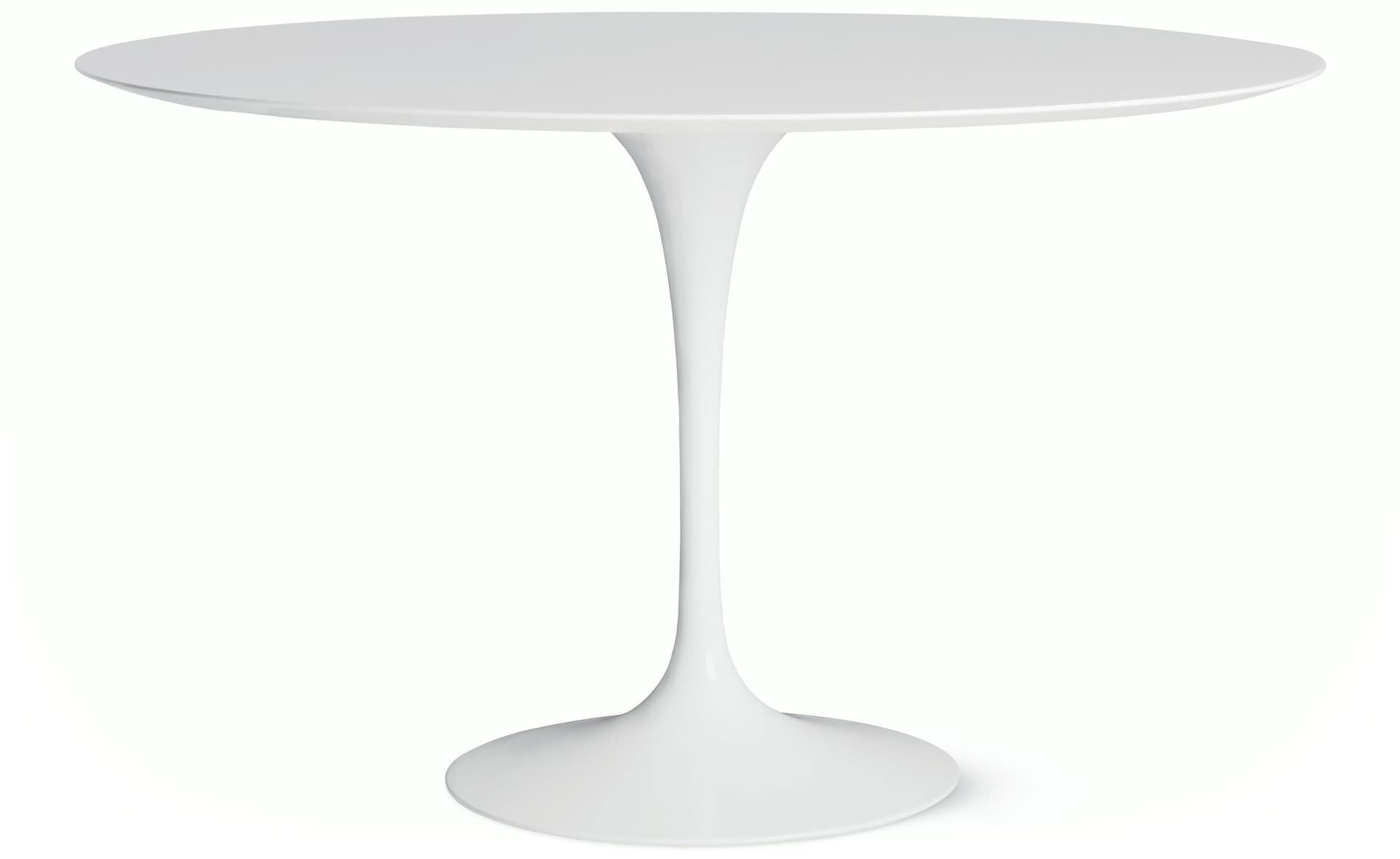 saarinen dining table - 47" round / high gloss - white / engineered stone - vetro bianco