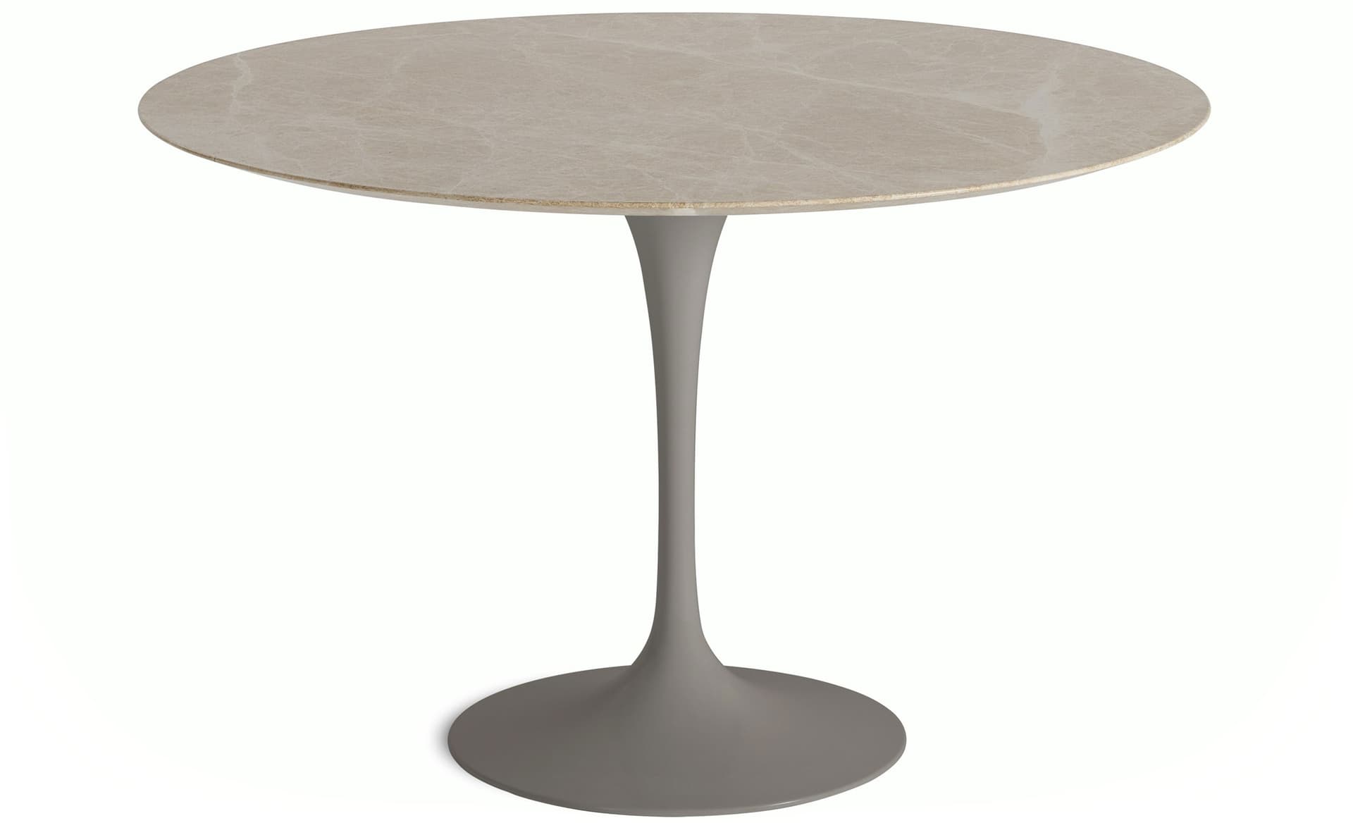 saarinen dining table - 47" round / satin - grey / satin marble - emperador light