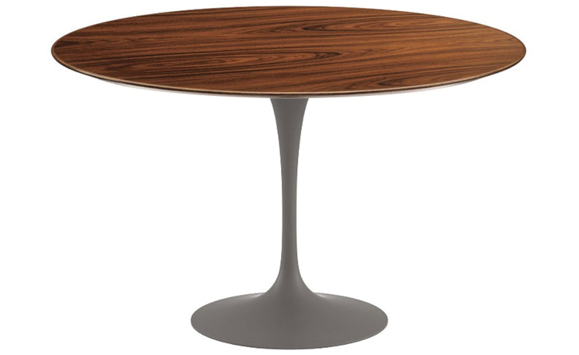 saarinen dining table - 47" round / satin - grey / veneer - rosewood