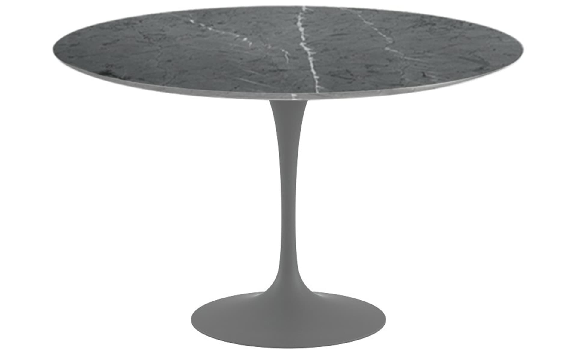saarinen dining table - 47" round / satin - grey / satin marble - grigio marquina