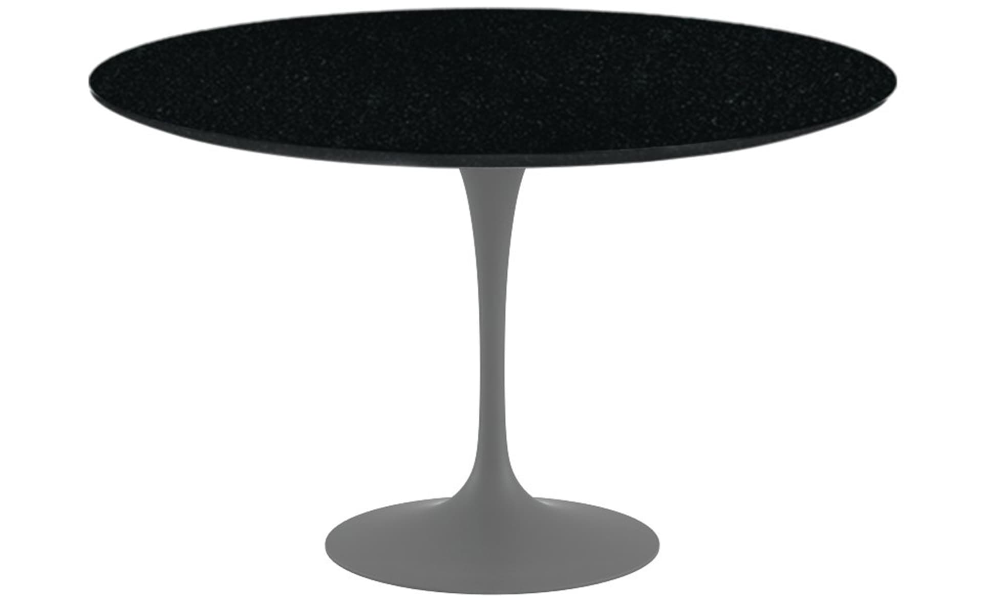 saarinen dining table - 47" round / satin - grey / granite - black andes