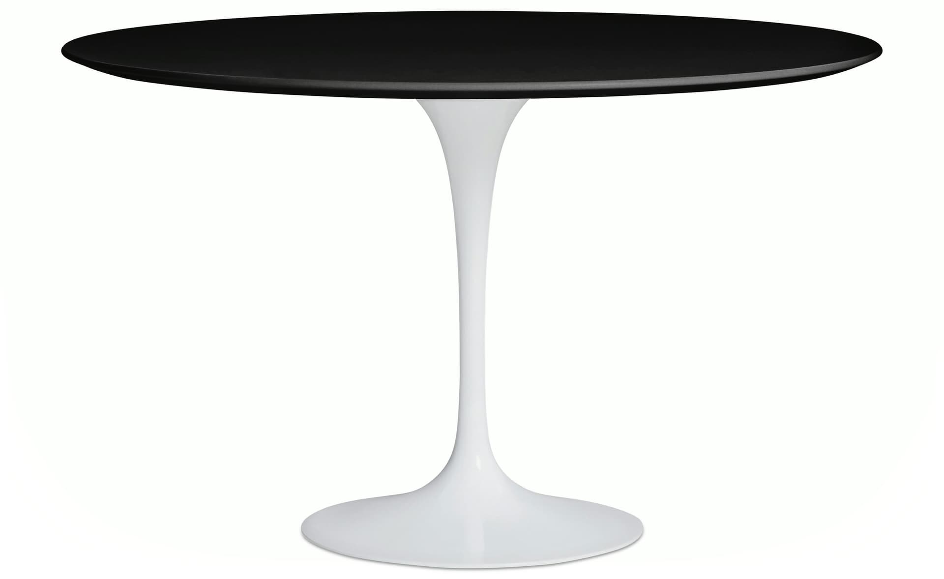 saarinen dining table - 54" round / high gloss - white / laminate - black