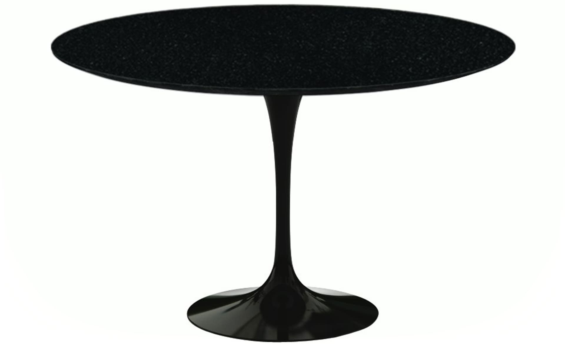 saarinen dining table - 54" round / high gloss - black / granite - black andes