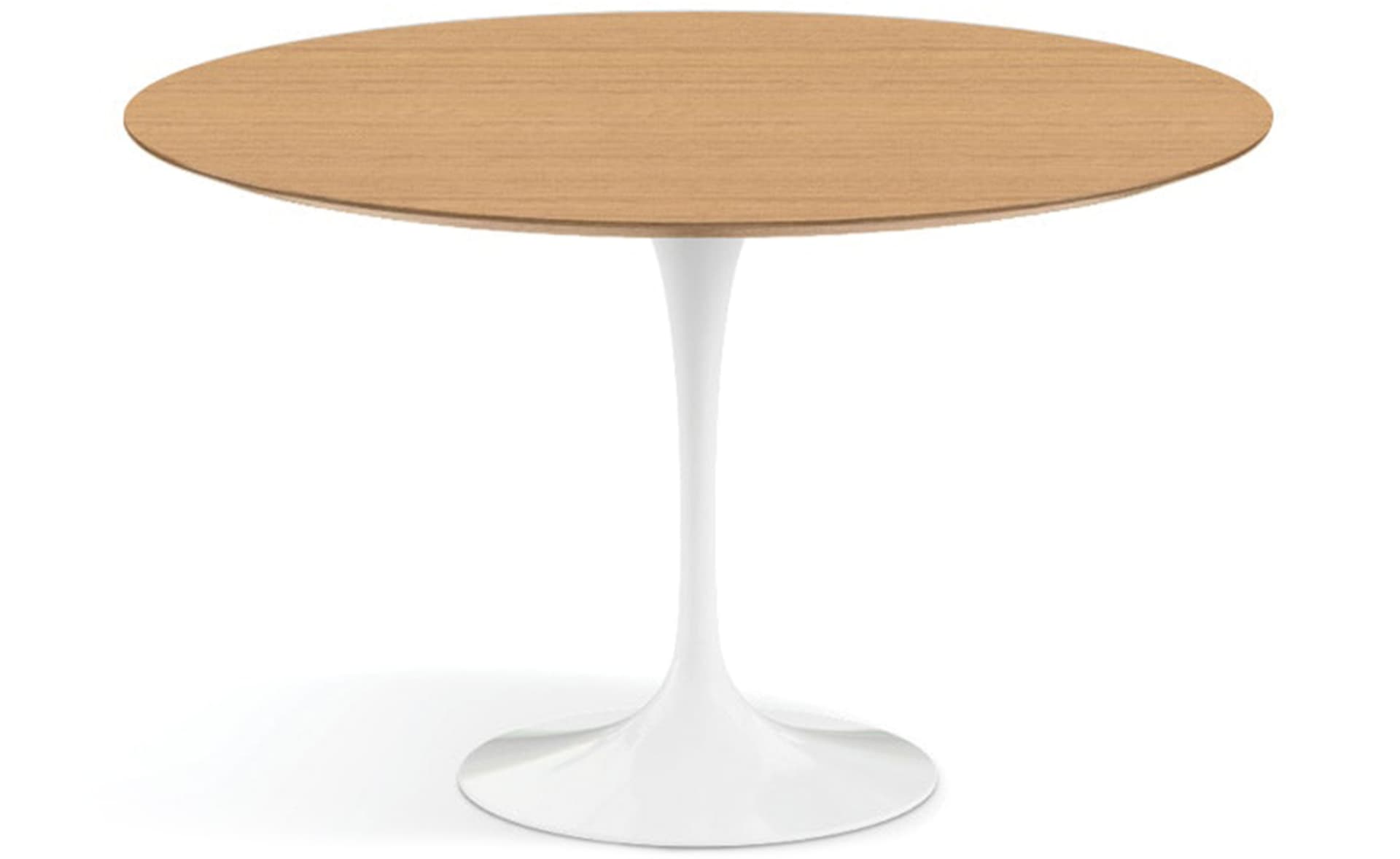 saarinen dining table - 54" round / high gloss - white / veneer - light oak