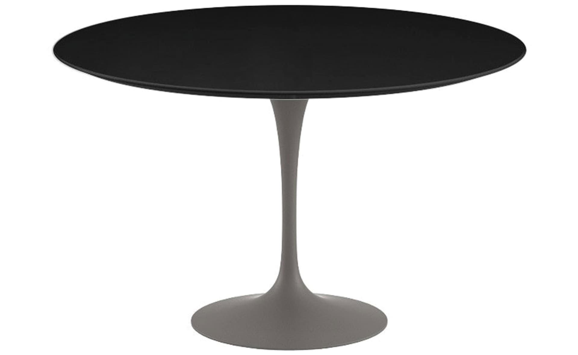 saarinen dining table - 54" round / satin - grey / laminate - black