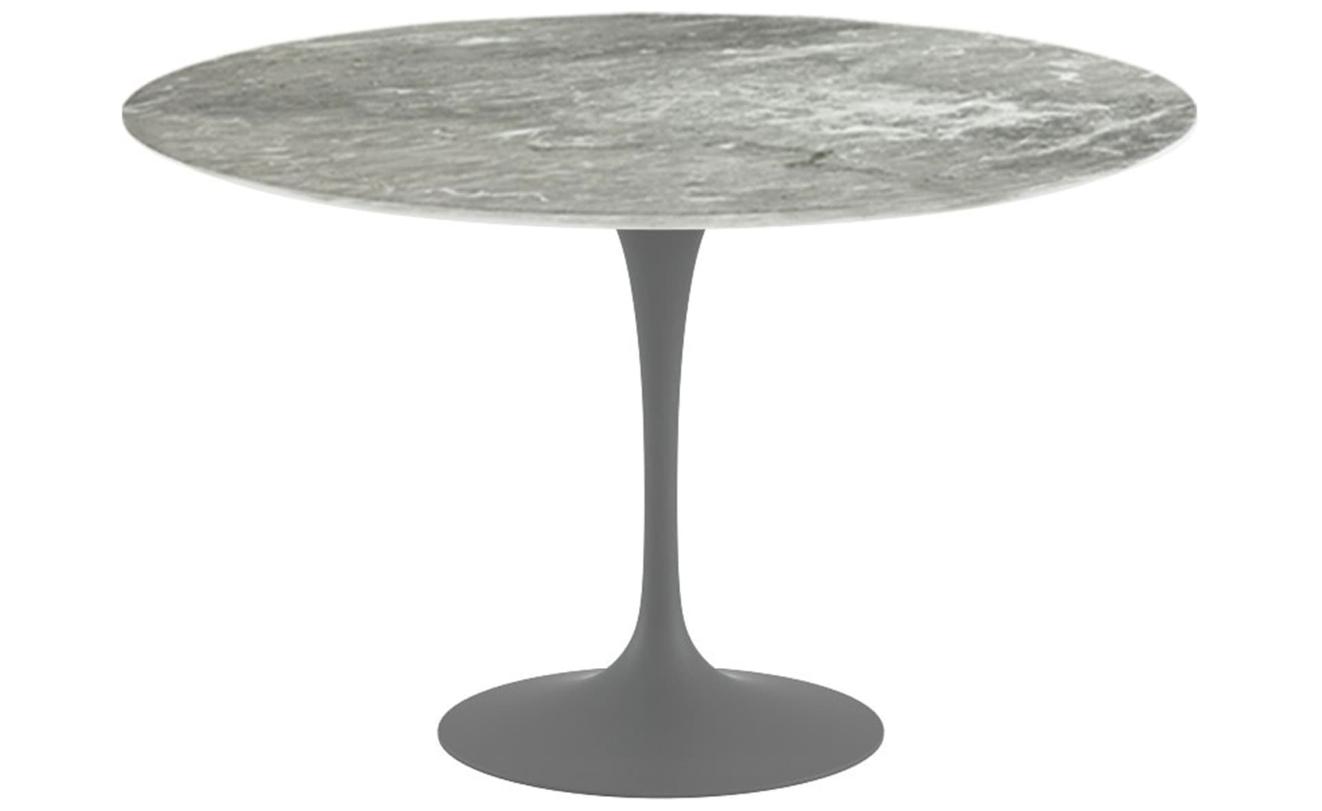 saarinen dining table - 54" round / satin - grey / polished marble - grey