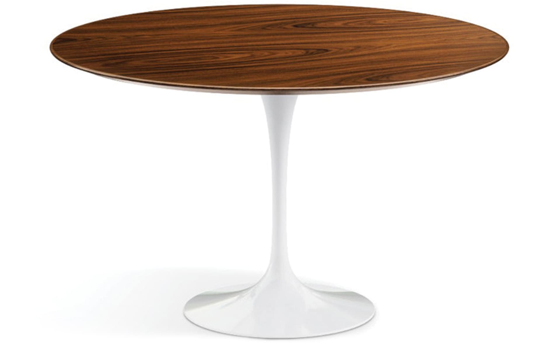 saarinen dining table - 54" round / high gloss - white / veneer - rosewood