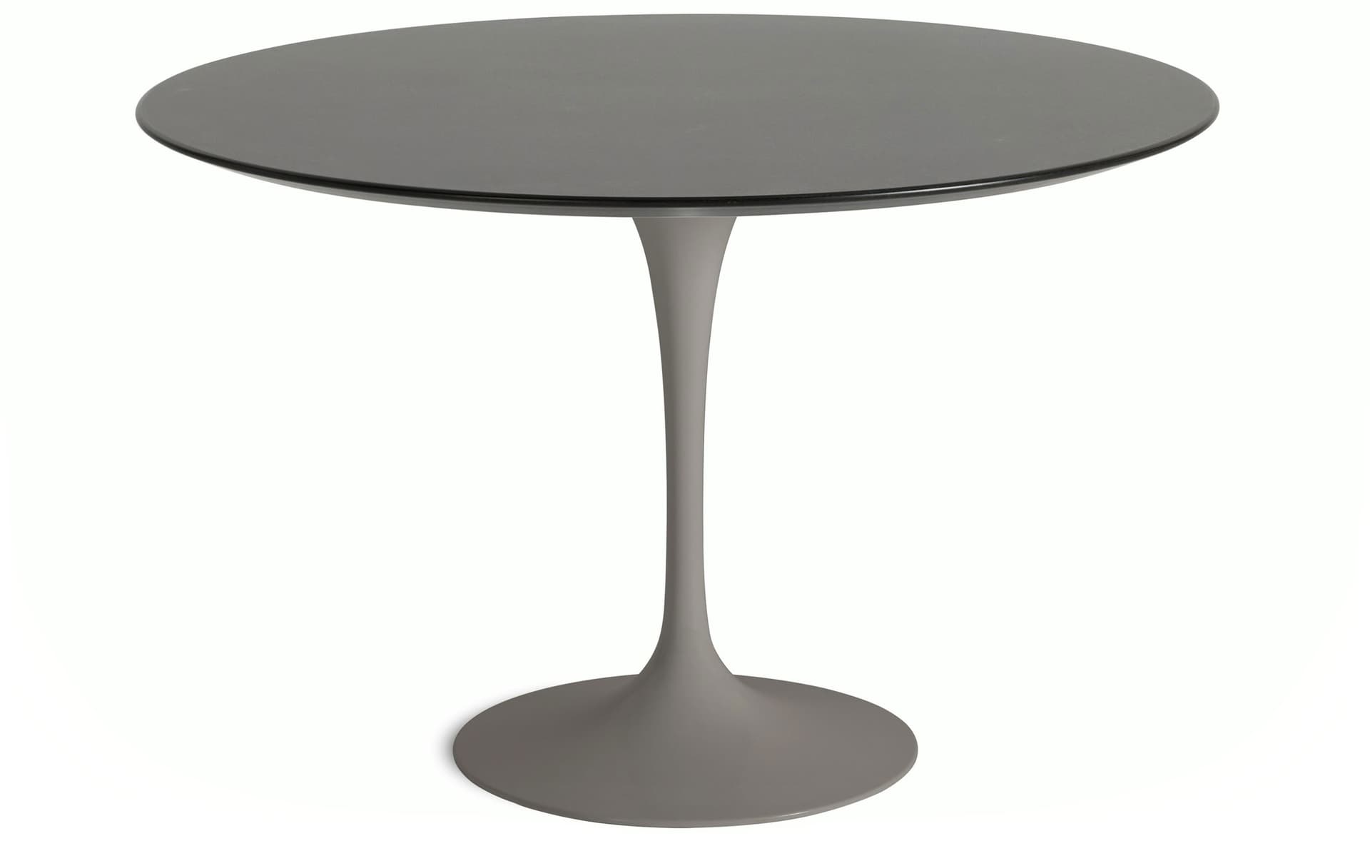 saarinen dining table - 54" round / satin - grey / veneer - topo noir