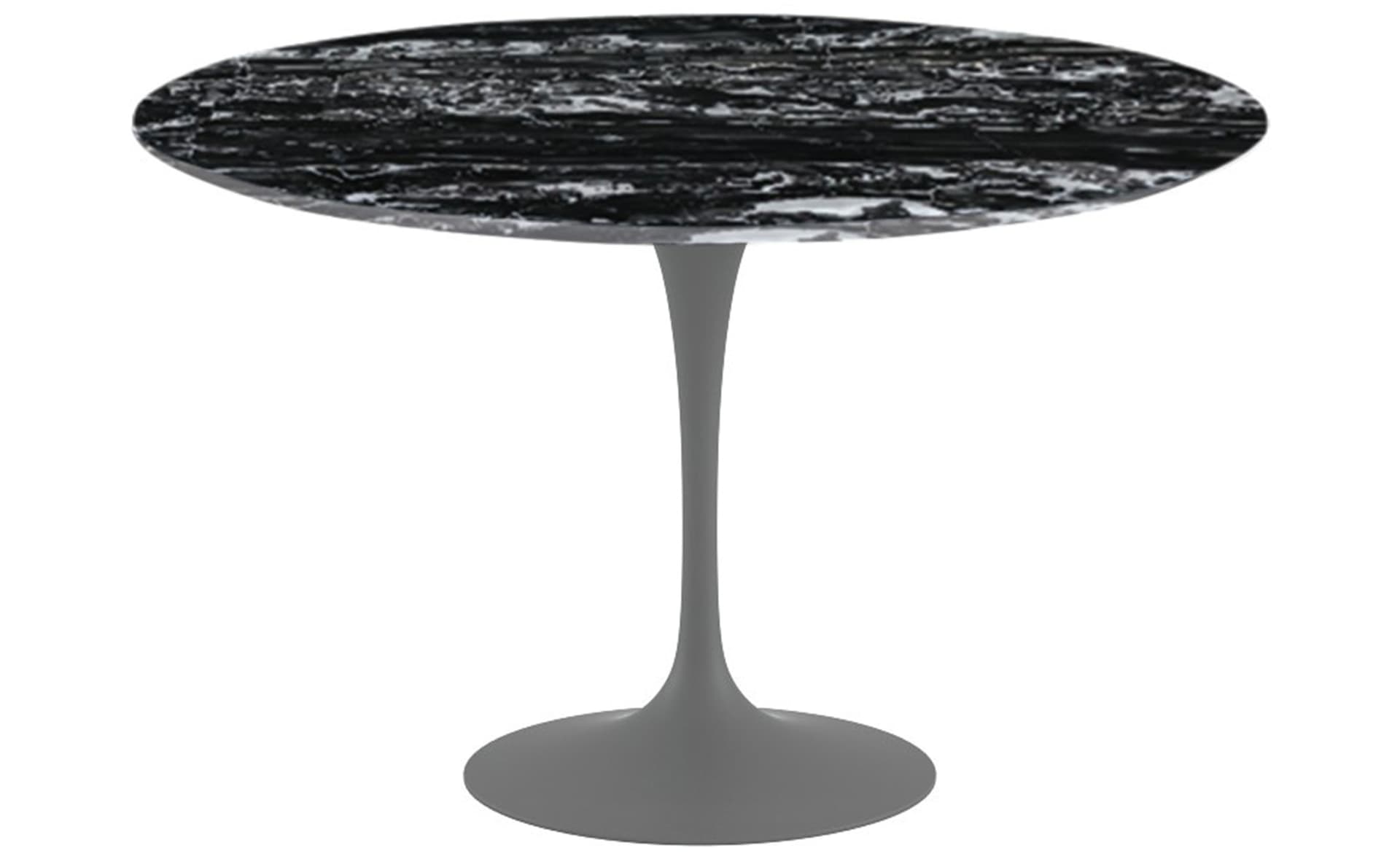 saarinen dining table - 54" round / satin - grey / polished marble - portoro