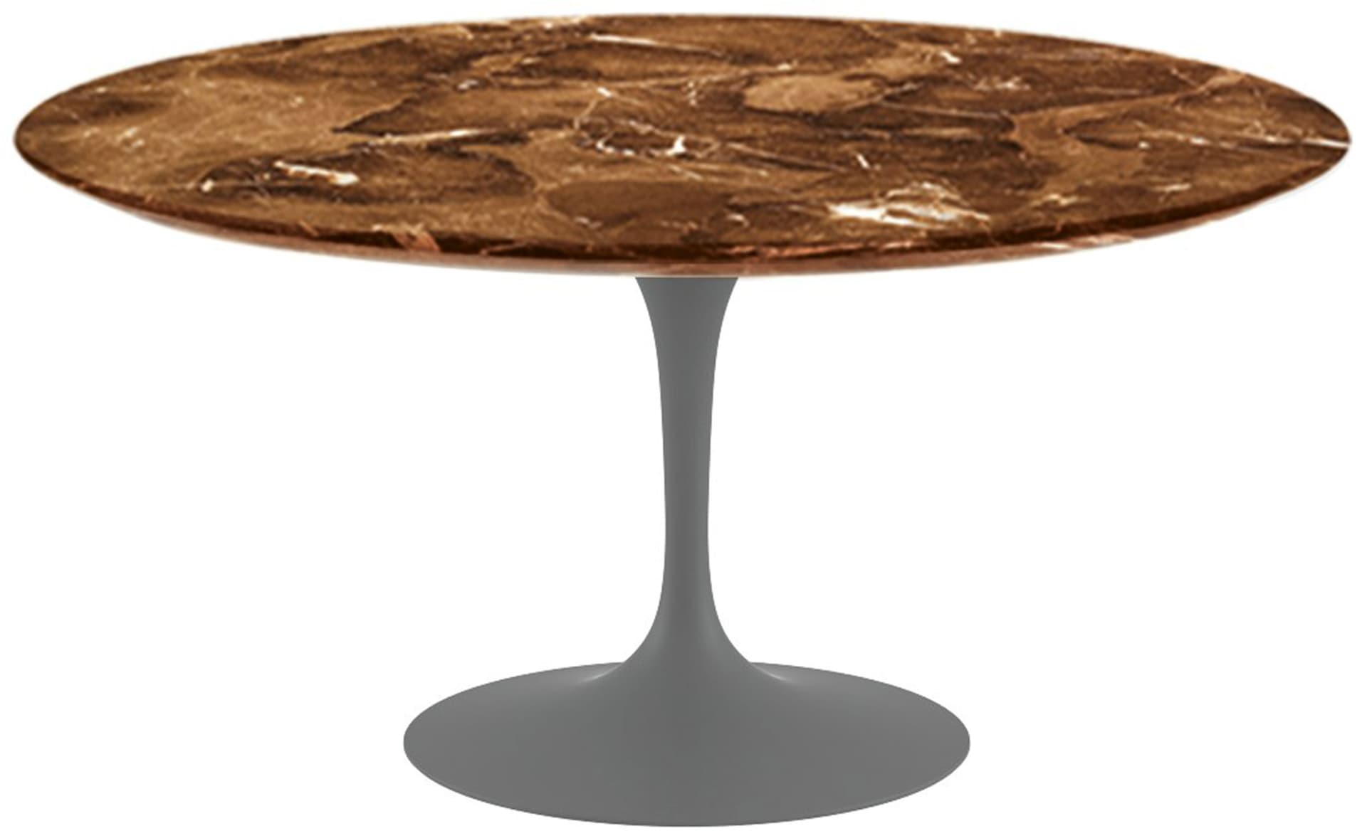 saarinen dining table - 60" round / satin - grey / polished marble - espresso