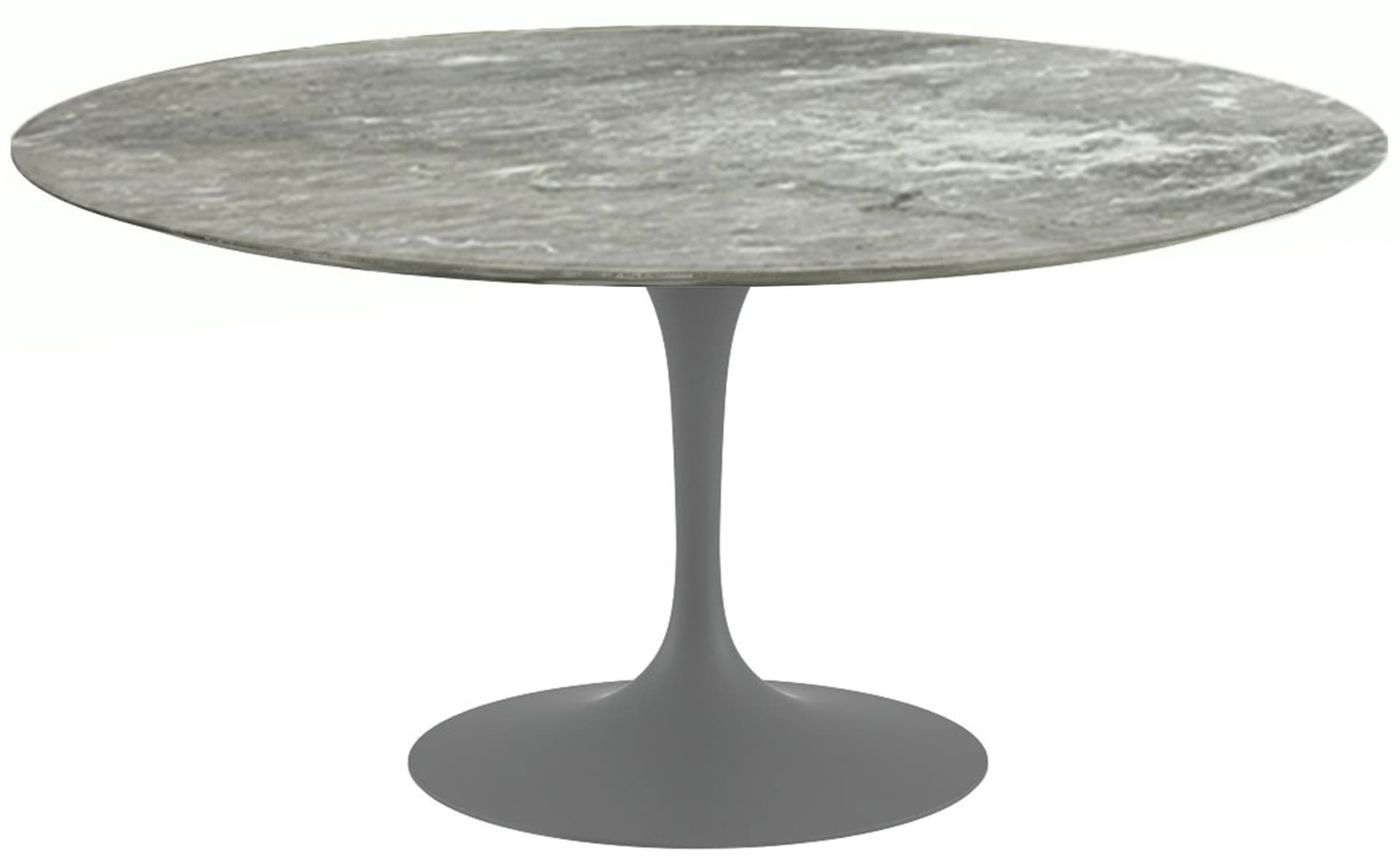 saarinen dining table - 60" round / satin - grey / satin marble - grey