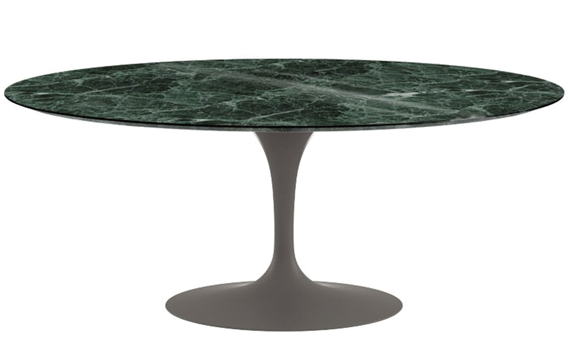 saarinen dining table - 72" oval / satin - grey / satin marble - verde alpi