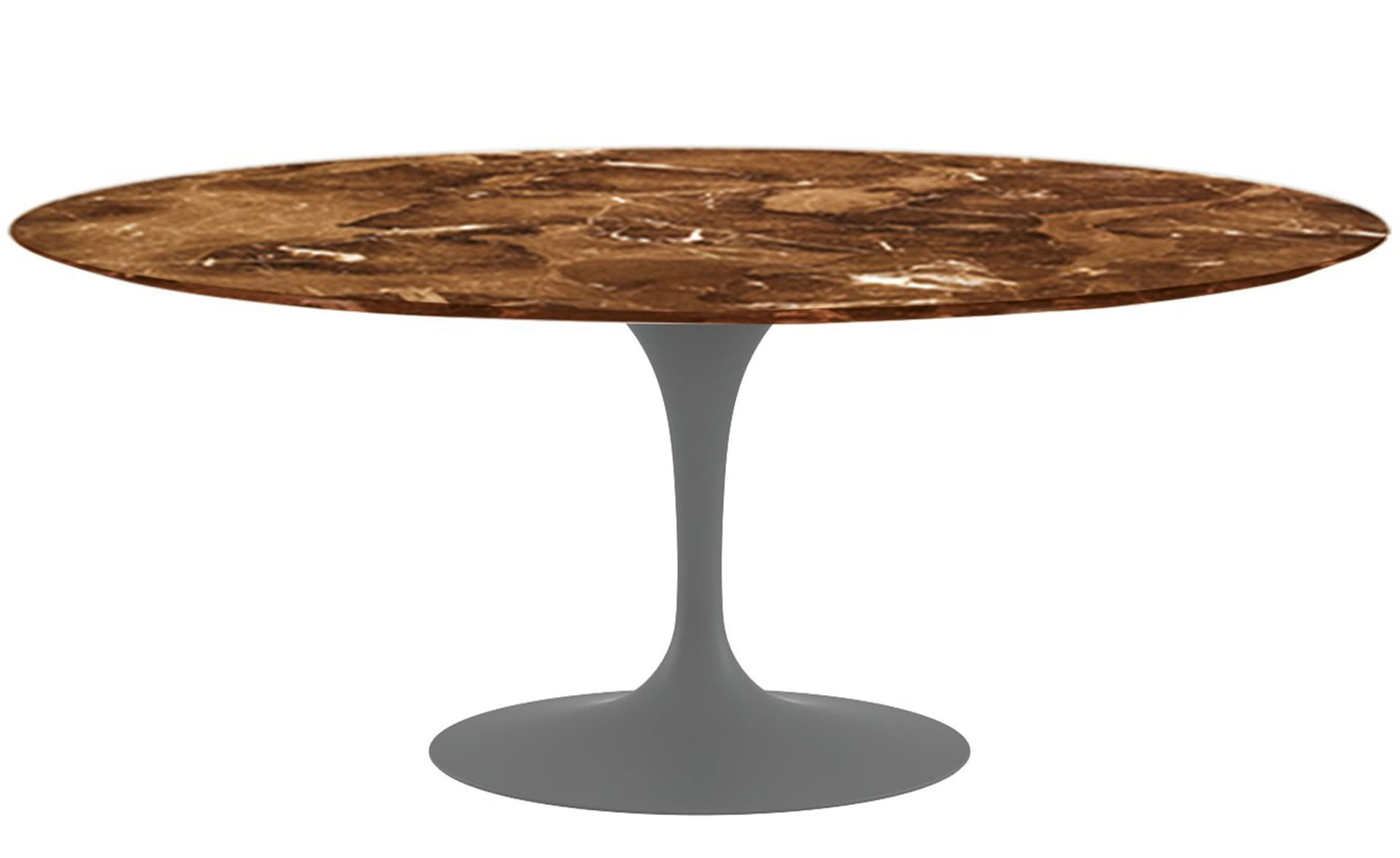 saarinen dining table - 72" oval / satin - grey / satin marble - espresso