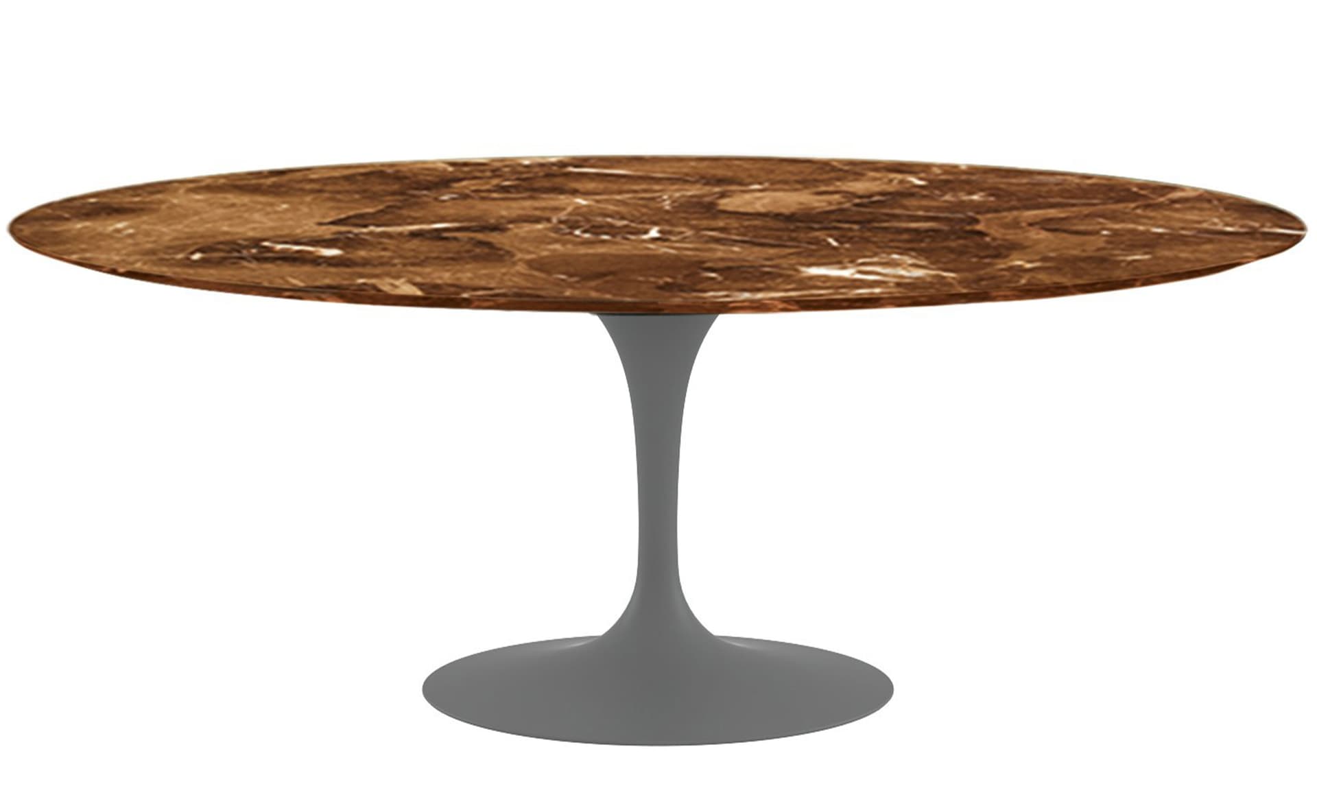 saarinen dining table - 78" oval / satin - grey / satin marble - espresso