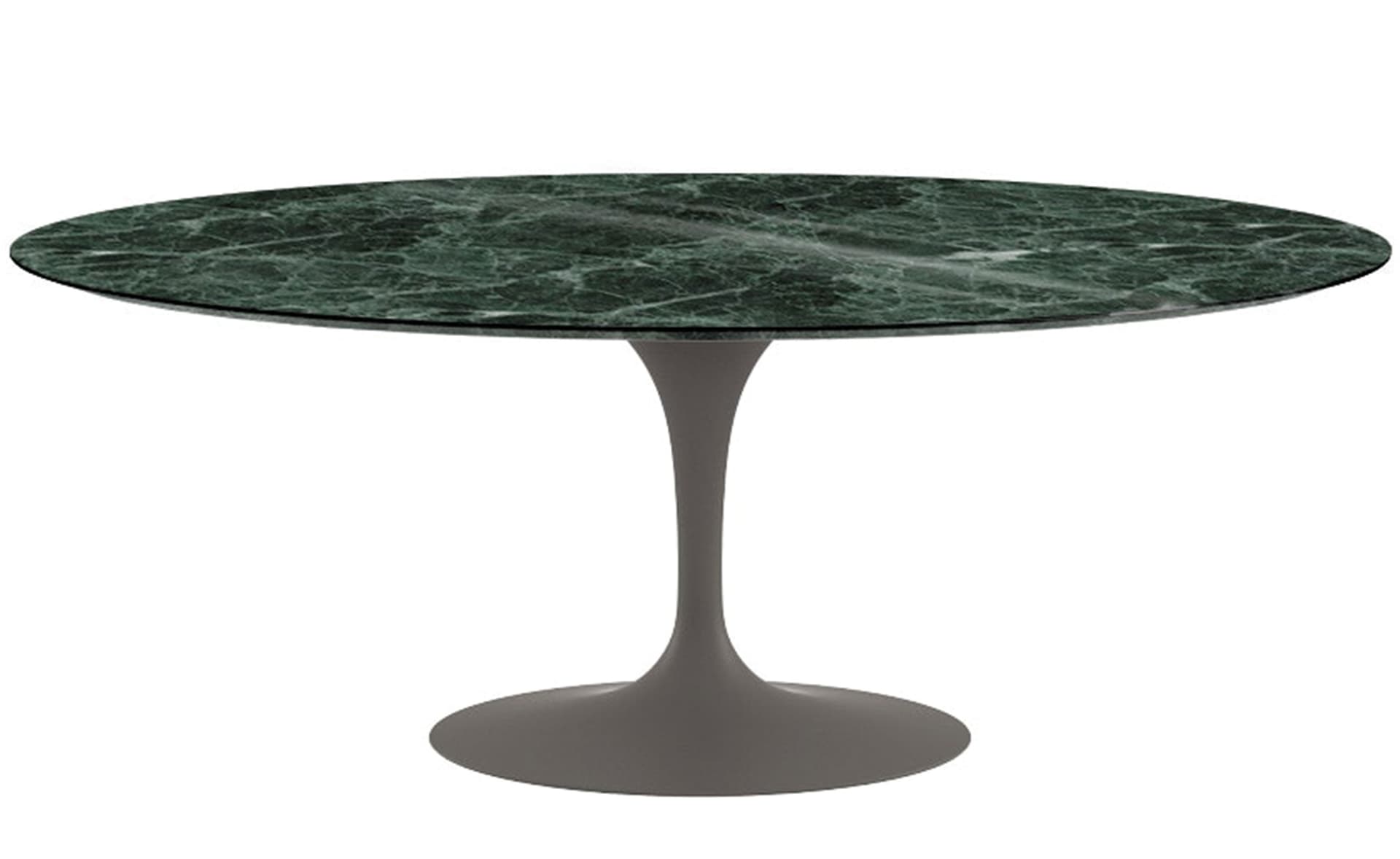 saarinen dining table - 78" oval / satin - grey / polished marble - verde alpi