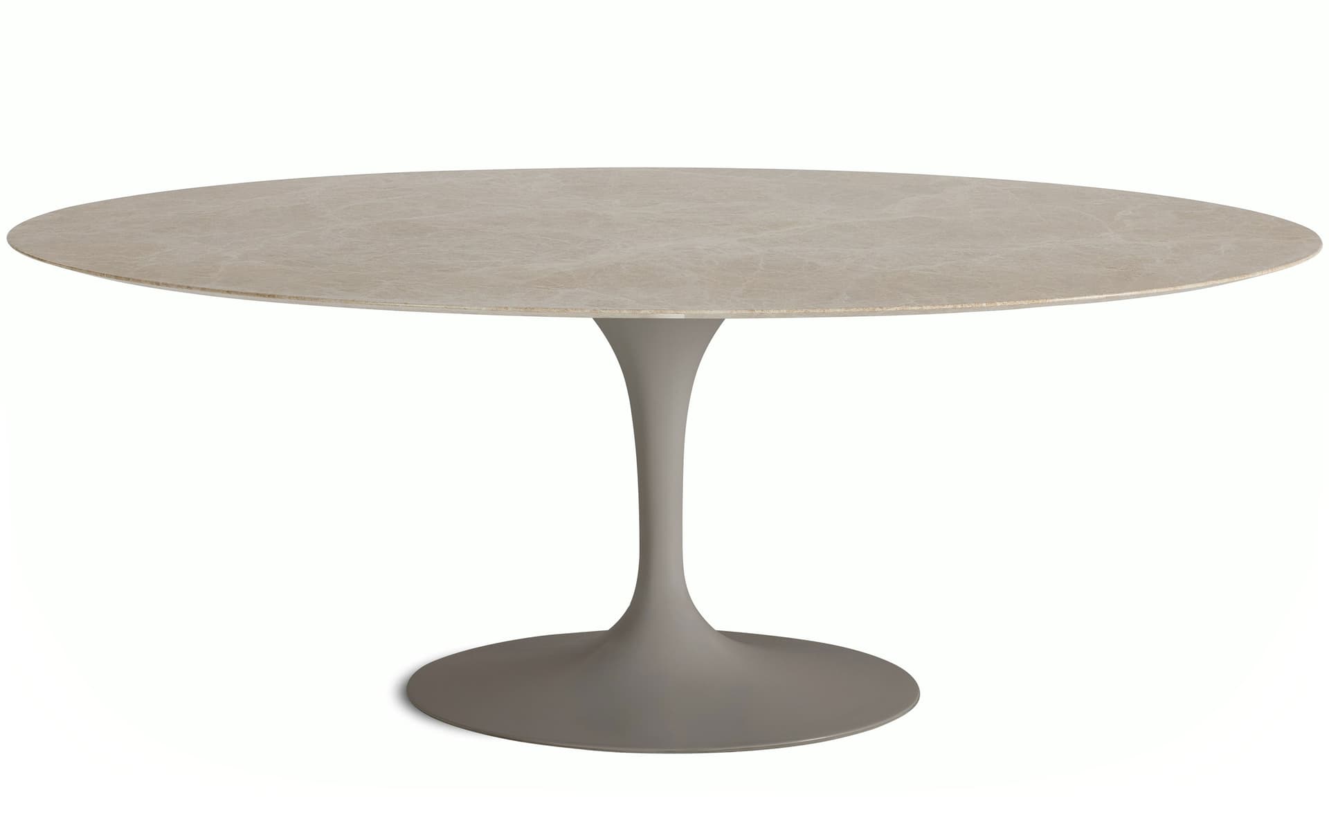 saarinen dining table - 78" oval / satin - grey / satin marble - emperador light