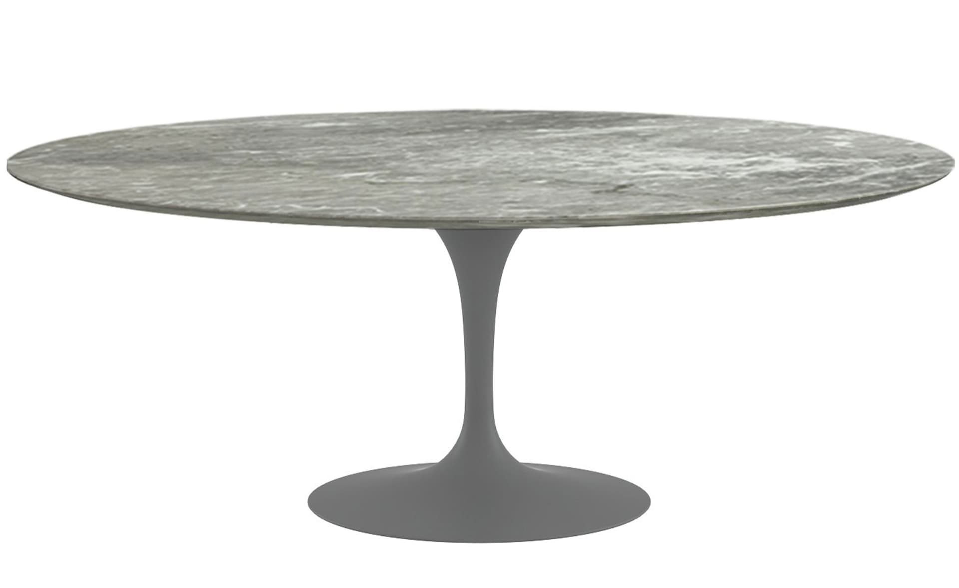 saarinen dining table - 78" oval / satin - grey / satin marble - grey