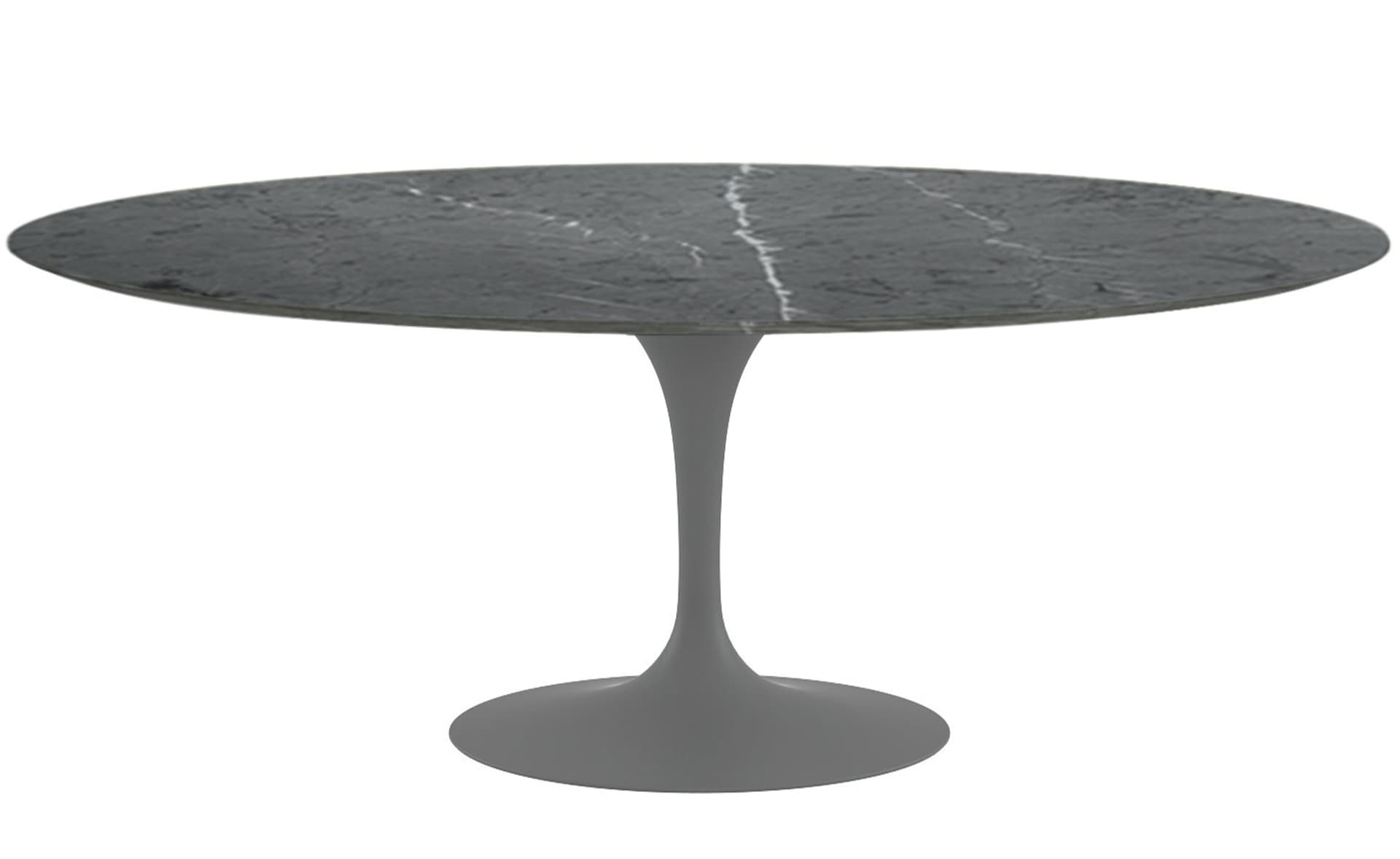 saarinen dining table - 78" oval / satin - grey / satin marble - grigio marquina