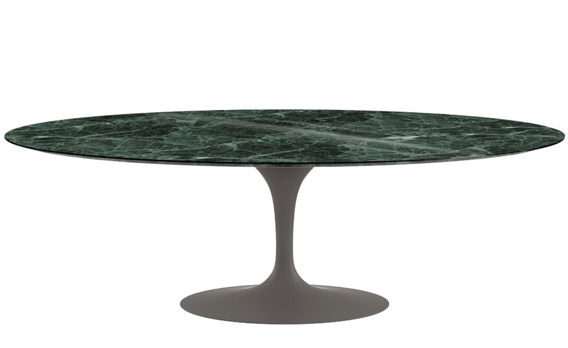 saarinen dining table - 84" oval / satin - grey / polished marble - verde alpi
