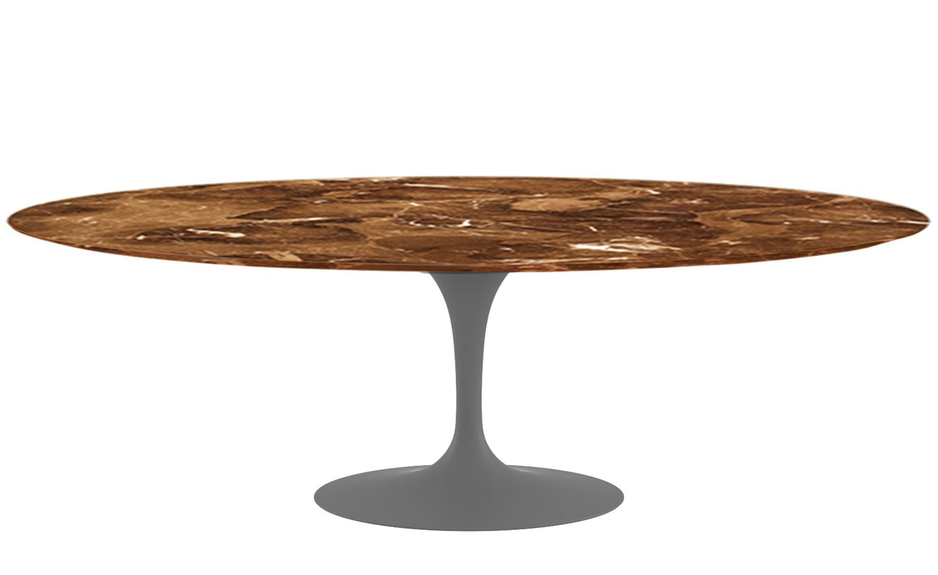 saarinen dining table - 84" oval / satin - grey / satin marble - espresso