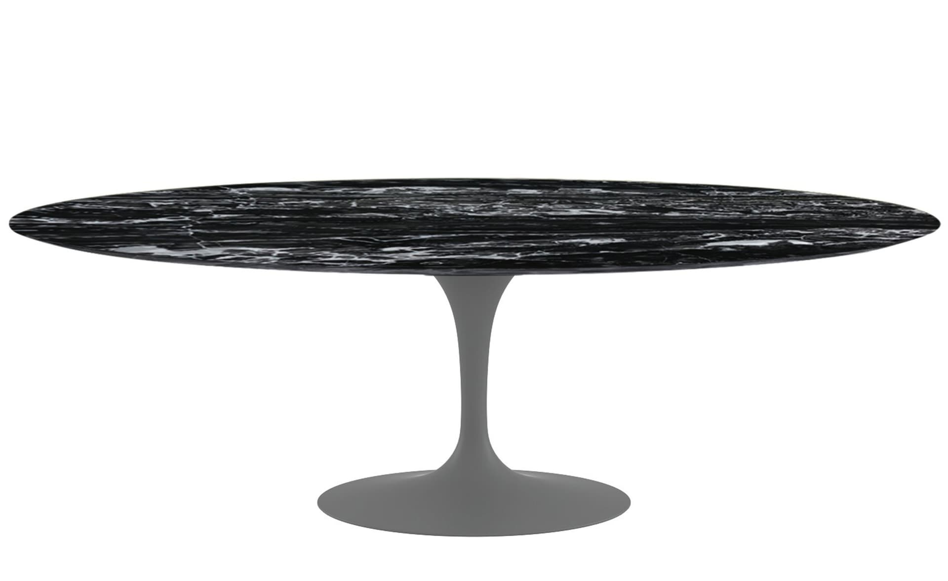 saarinen dining table - 84" oval / satin - grey / satin marble - portoro
