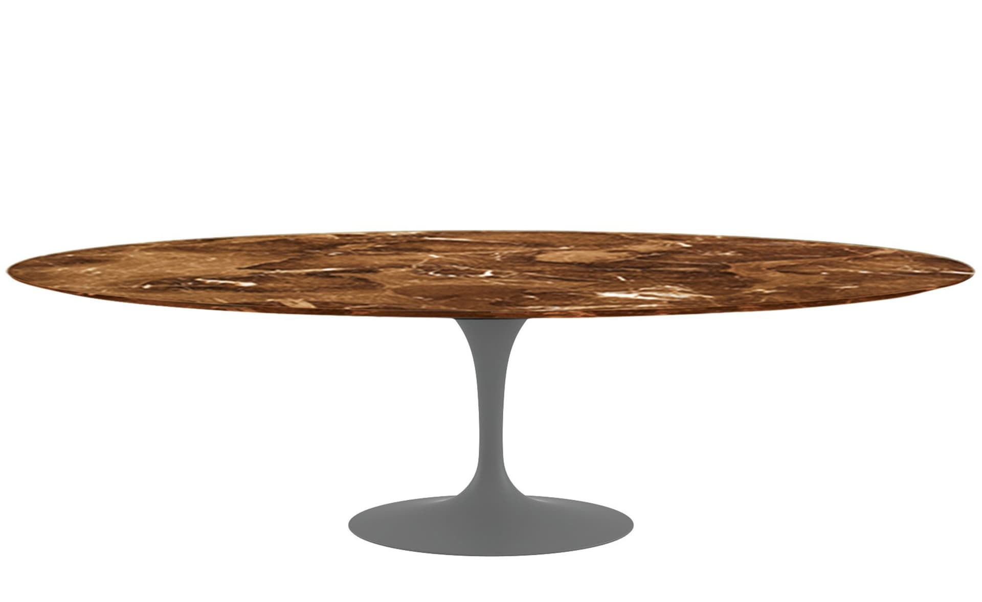 saarinen dining table - 96" oval / satin - grey / satin marble - espresso