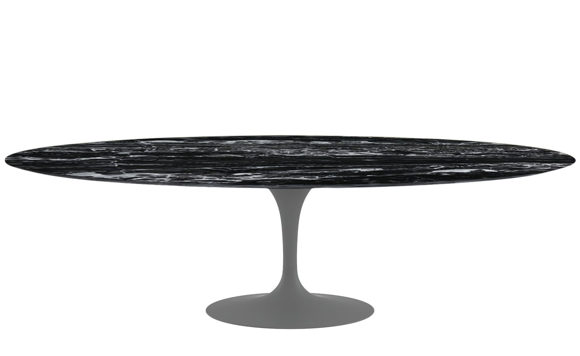 saarinen dining table - 96" oval / satin - grey / satin marble - portoro