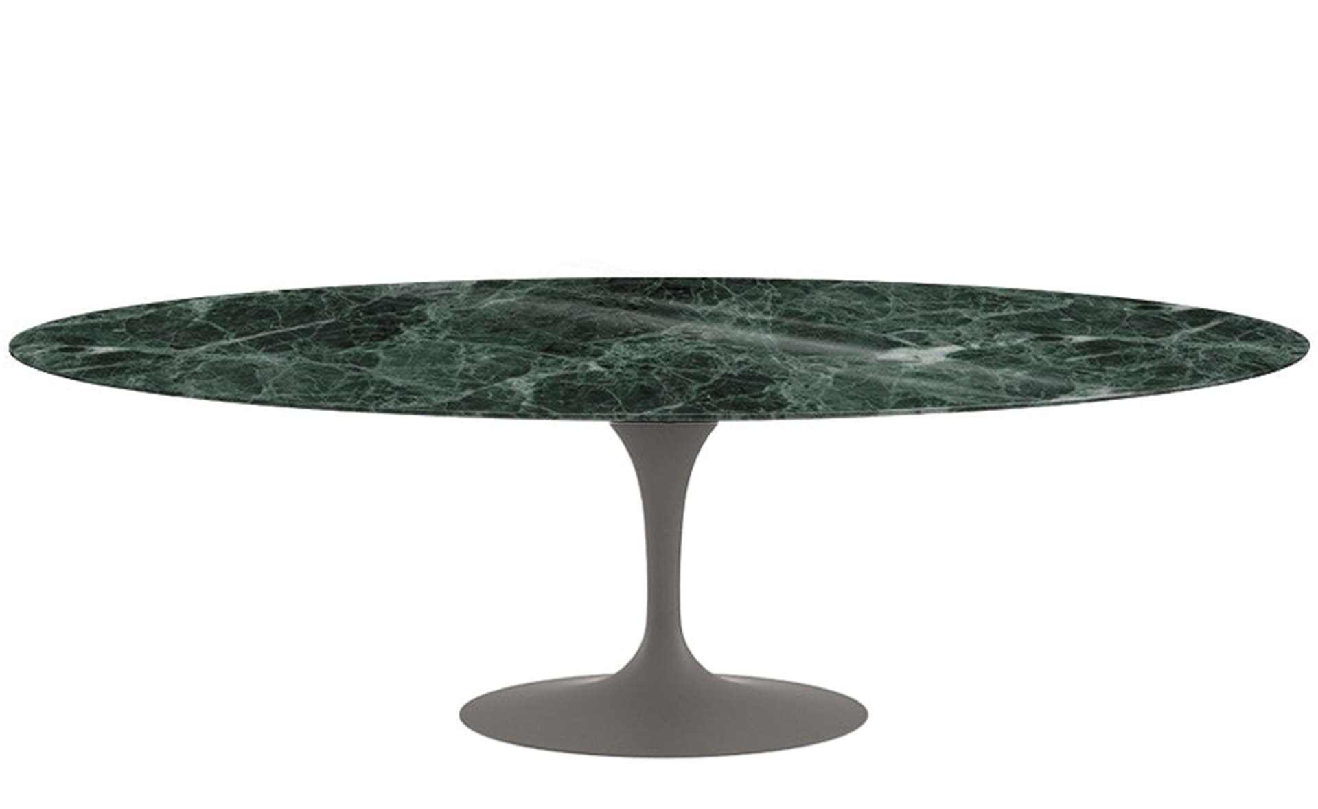 saarinen dining table - 96" oval / satin - grey / polished marble - verde alpi