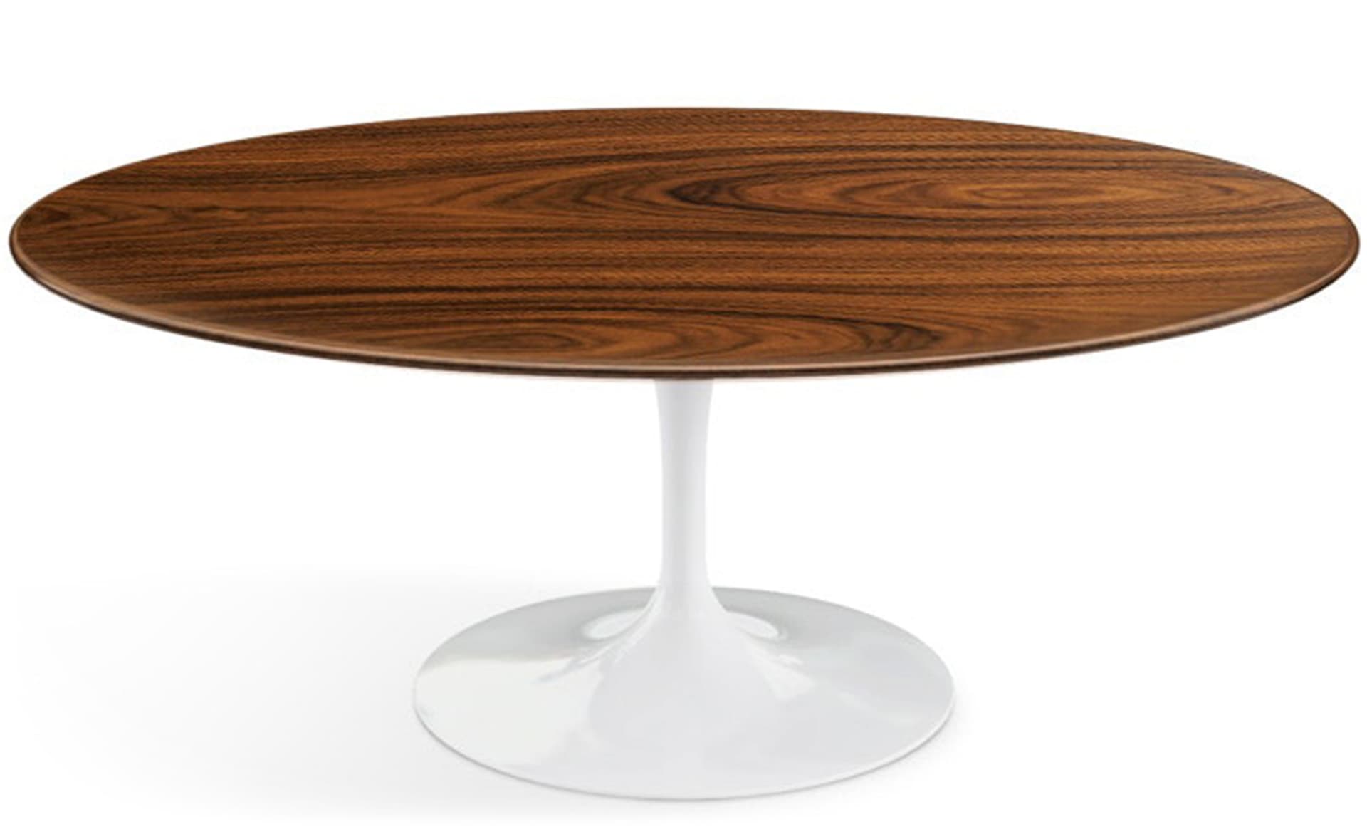 saarinen coffee table - 42" oval / high gloss - white / veneer - rosewood