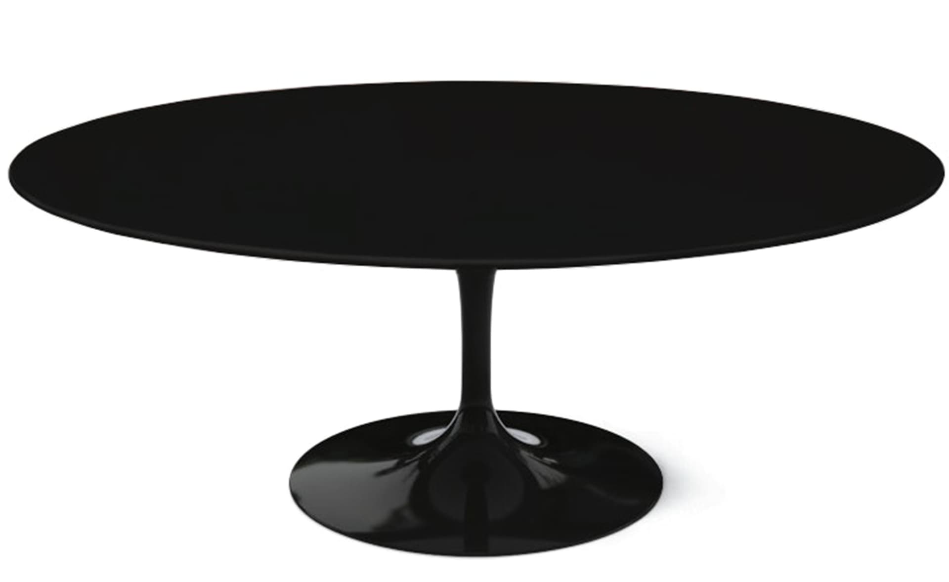 saarinen coffee table - 42" oval / high gloss - black / laminate - black