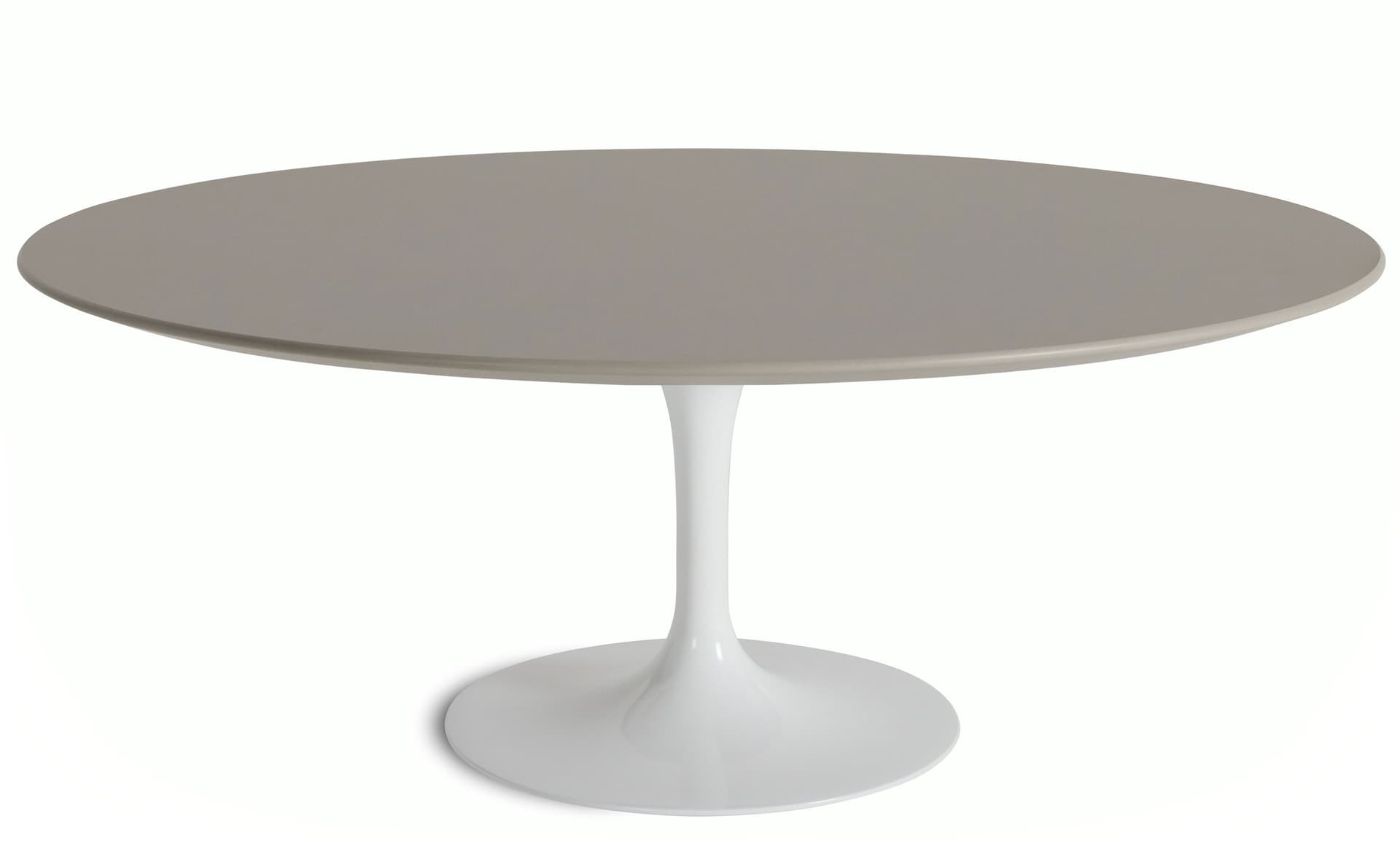 saarinen coffee table - 42" oval / high gloss - white / laminate - modern clay