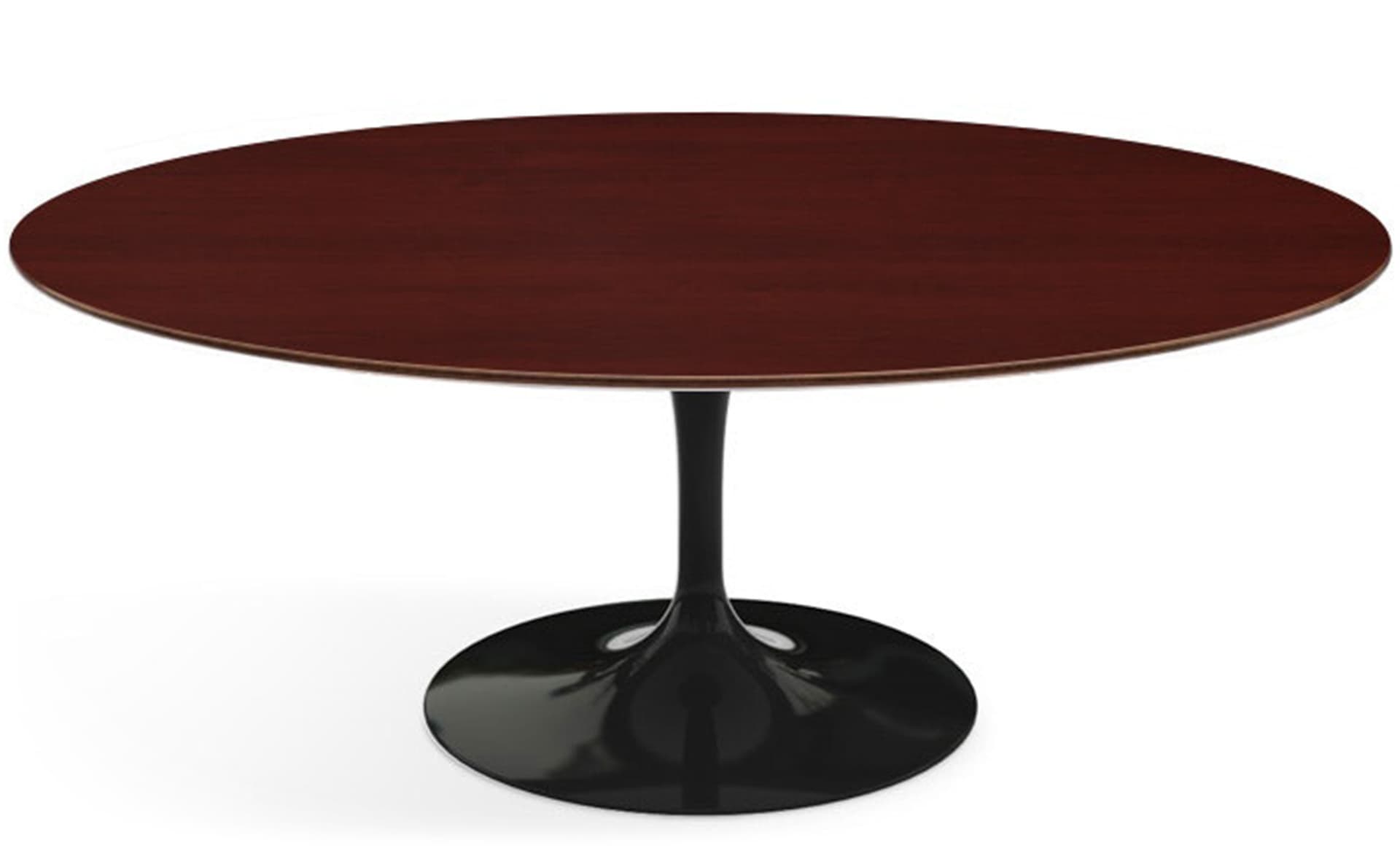 saarinen coffee table - 42" oval / high gloss - black / veneer - reff dark cherry