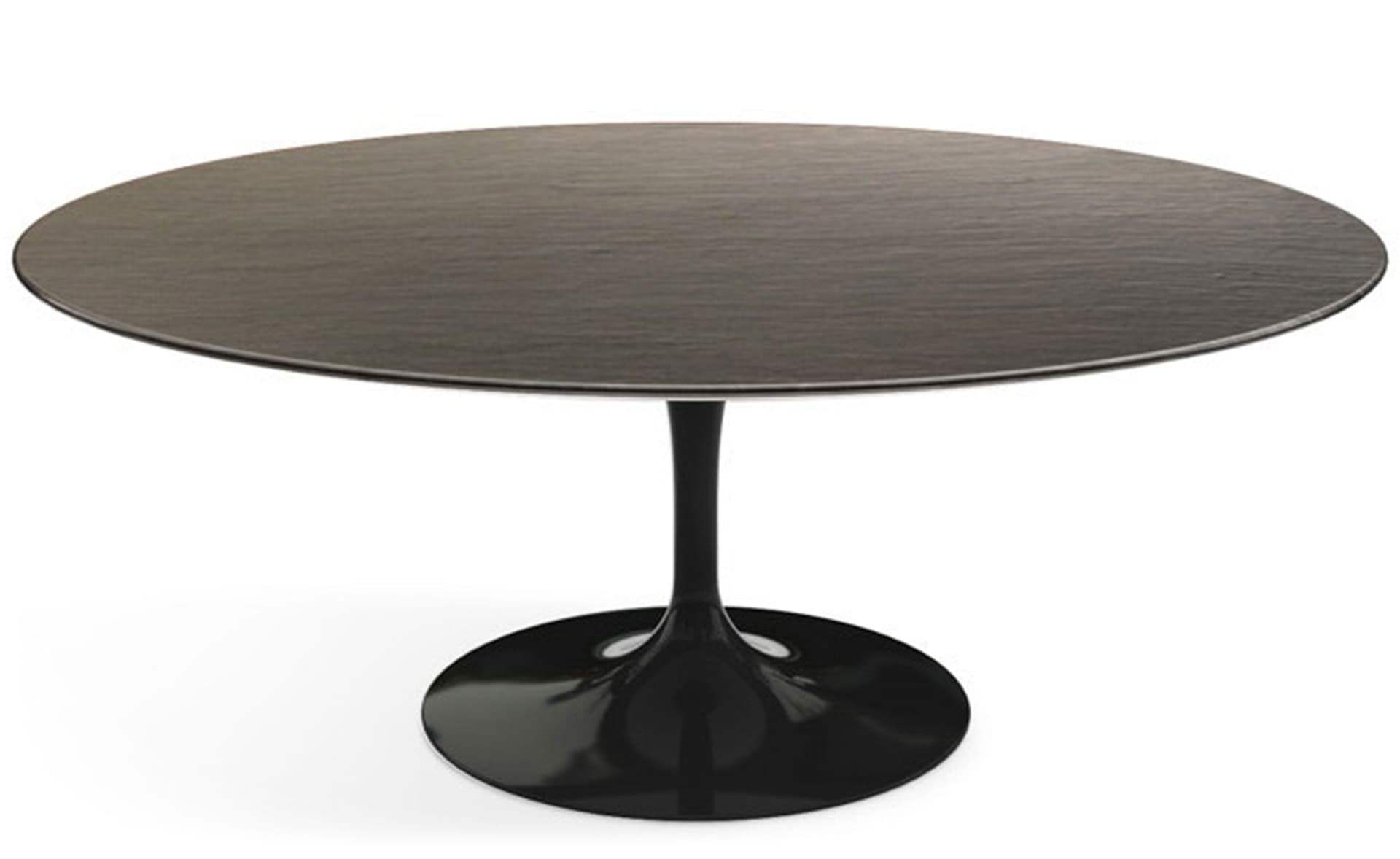 saarinen coffee table - 42" oval / high gloss - black / slate - natural