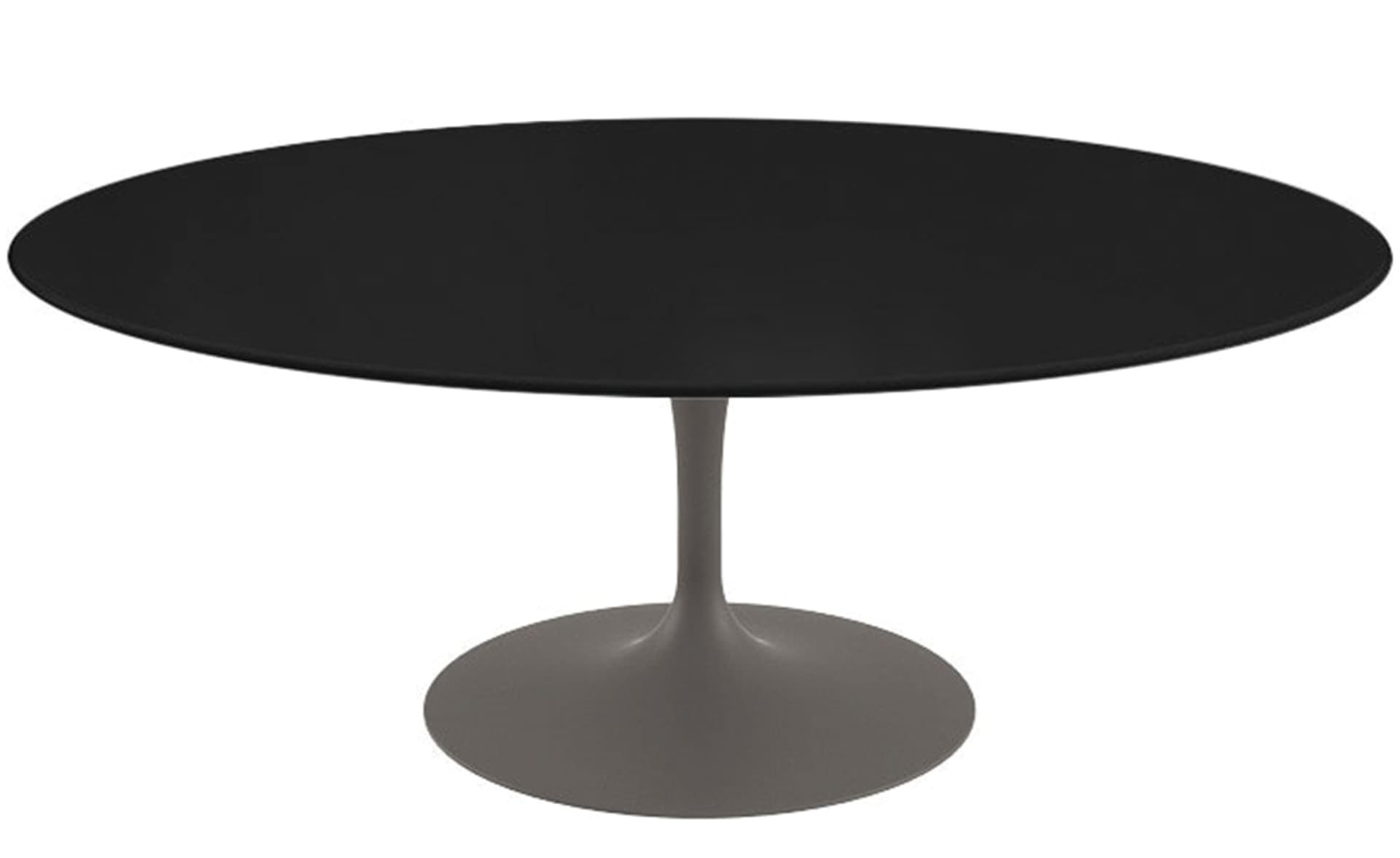 saarinen coffee table - 42" oval / satin - grey / laminate - black