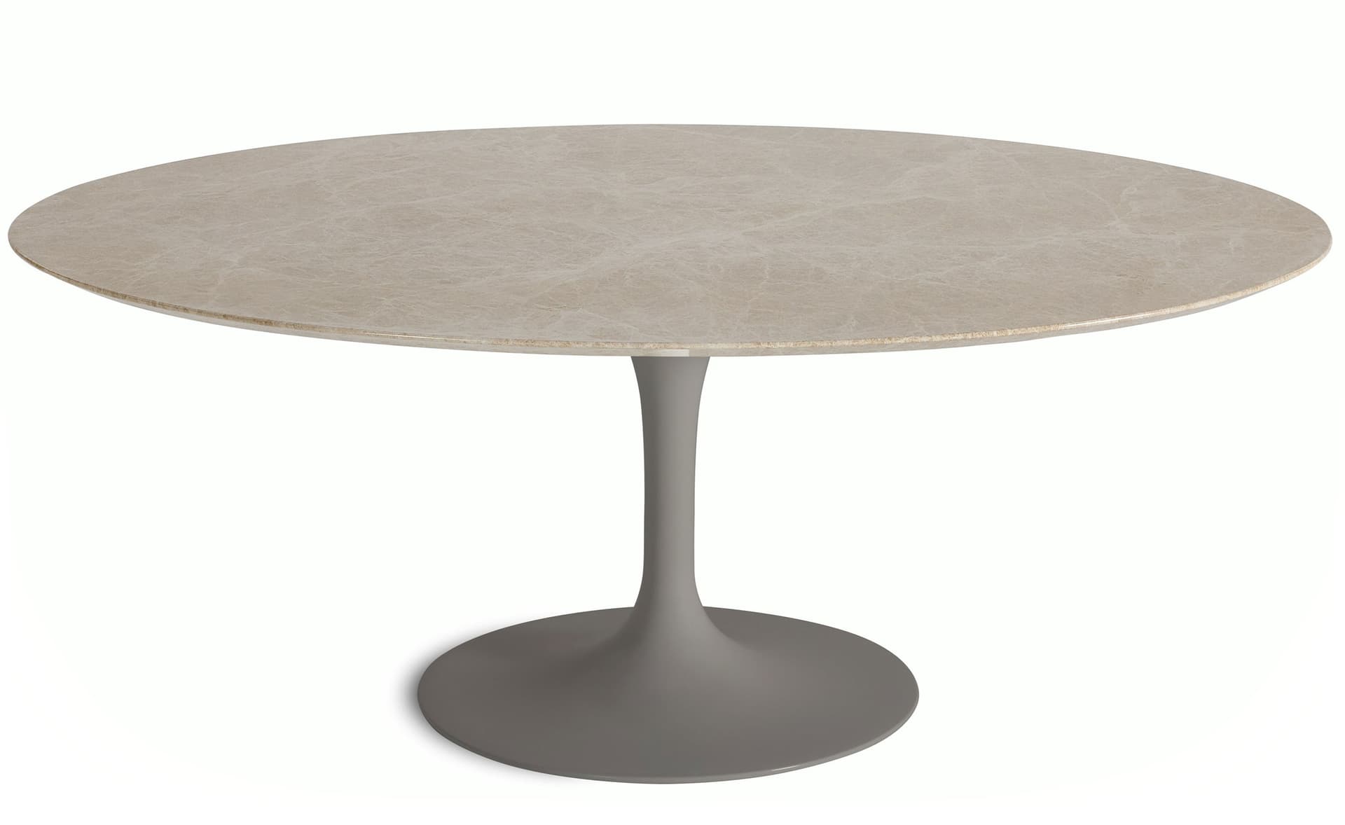 saarinen coffee table - 42" oval / satin - grey / satin marble - emperador light