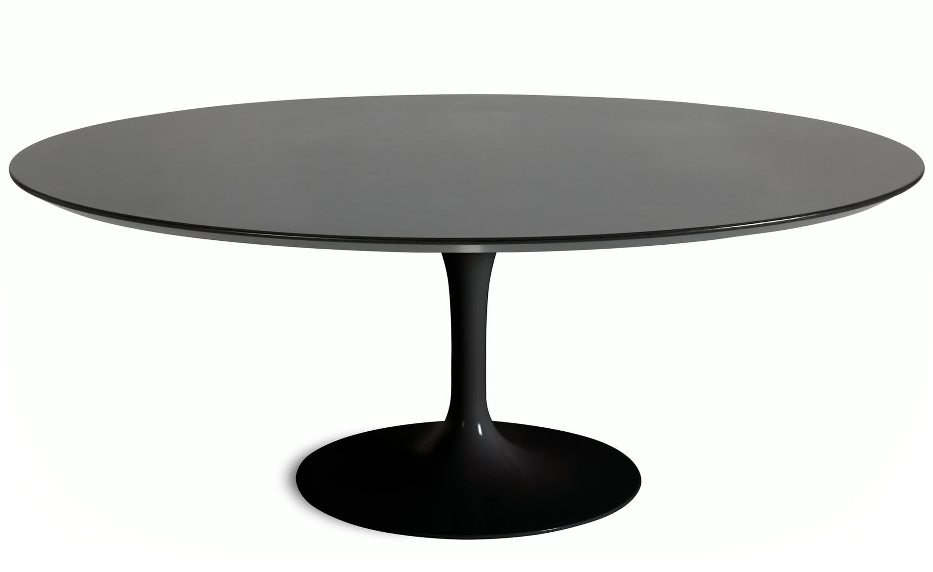 saarinen coffee table - 42" oval / high gloss - black / veneer - topo noir