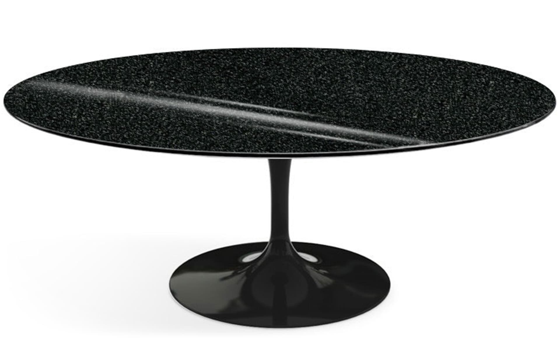 saarinen coffee table - 42" oval / satin - grey / granite - black andes