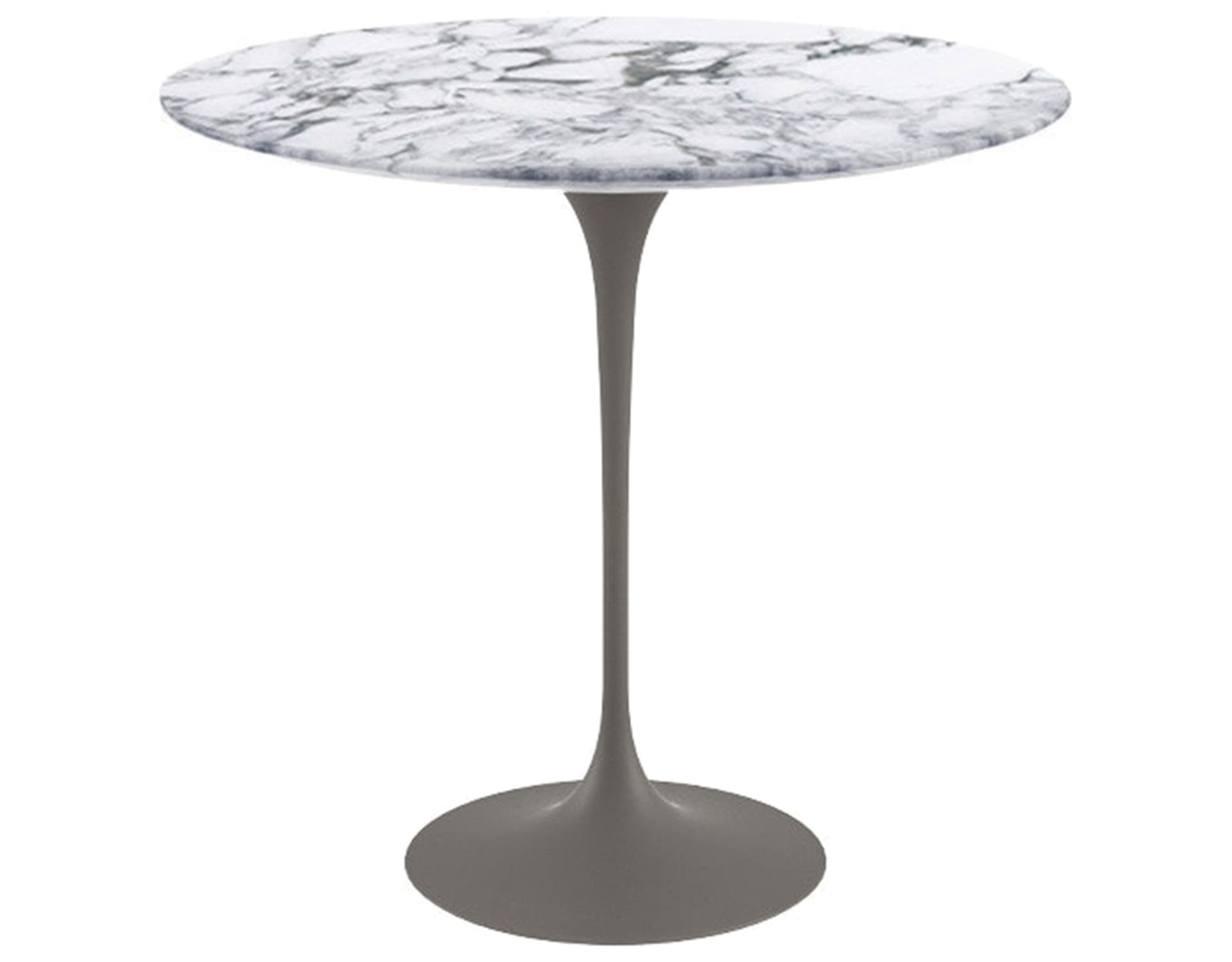 saarinen side table - 22" oval / polished marble - arabescato / satin - grey