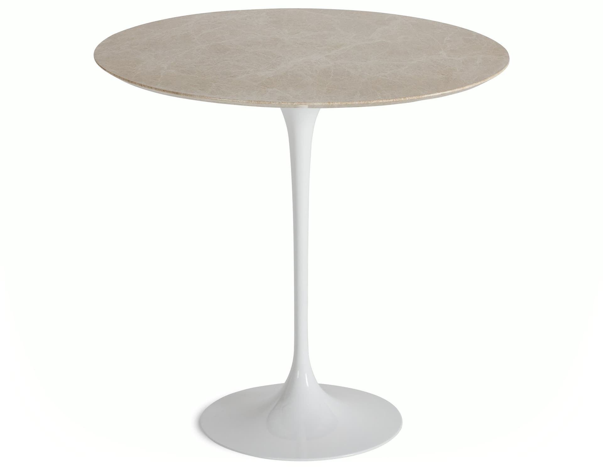 saarinen side table - 22" oval / polished marble - emperador light / high gloss - white