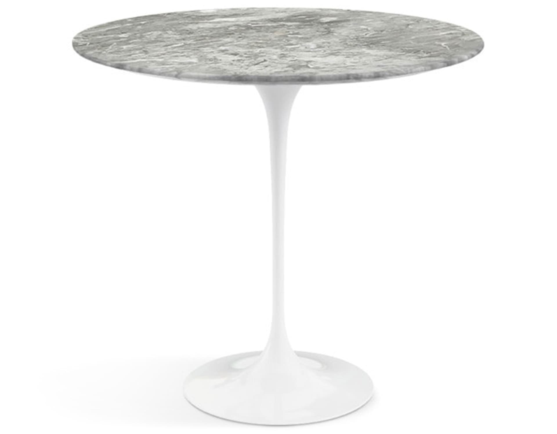 saarinen side table - 22" oval / polished marble - grey / high gloss - white