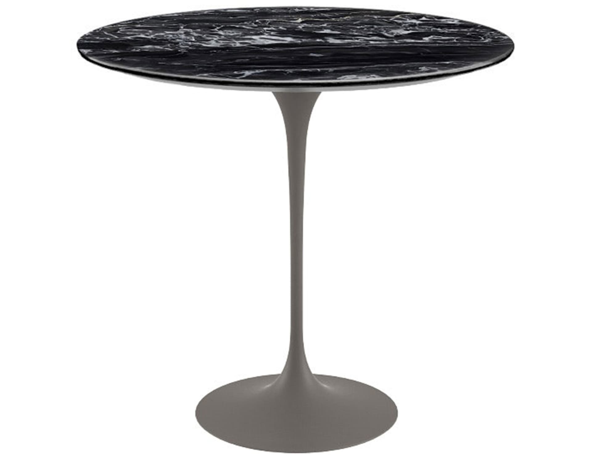 saarinen side table - 22" oval / polished marble - portoro / satin - grey