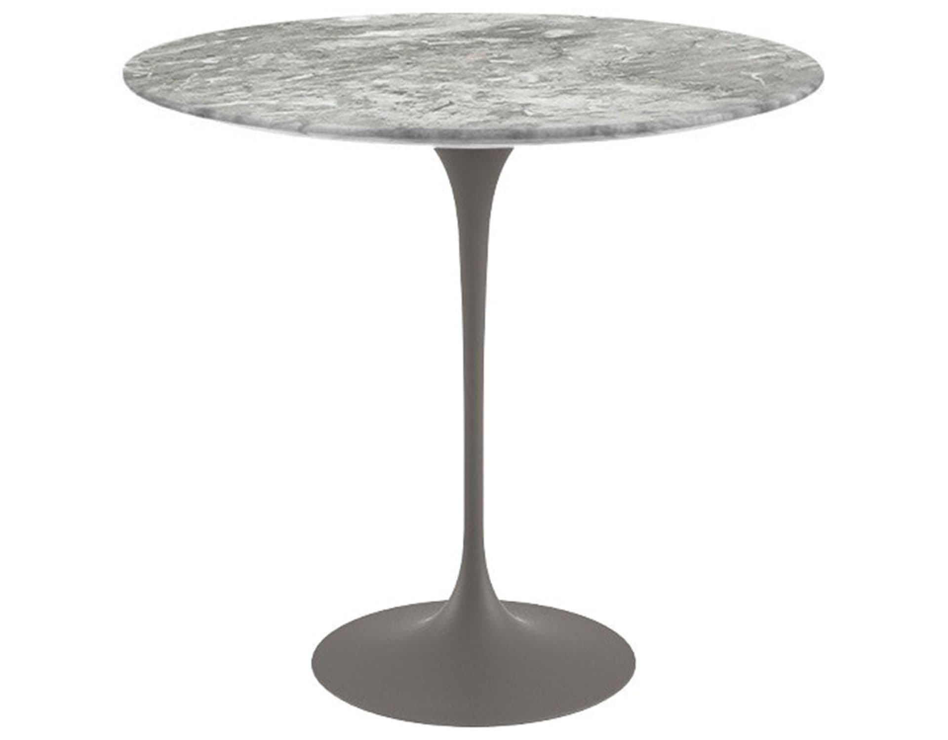 saarinen side table - 22" oval / satin marble - grey / satin - grey