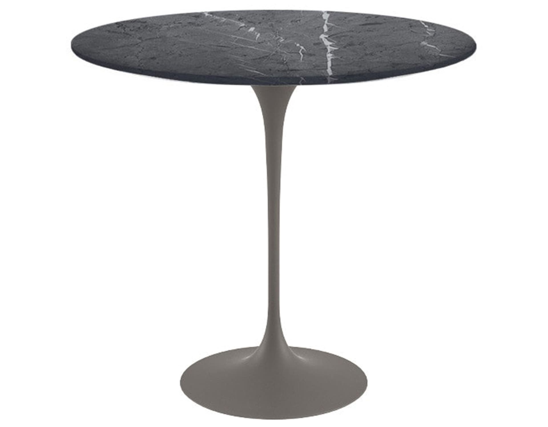 saarinen side table - 22" oval / satin marble - grigio marquina / satin - grey