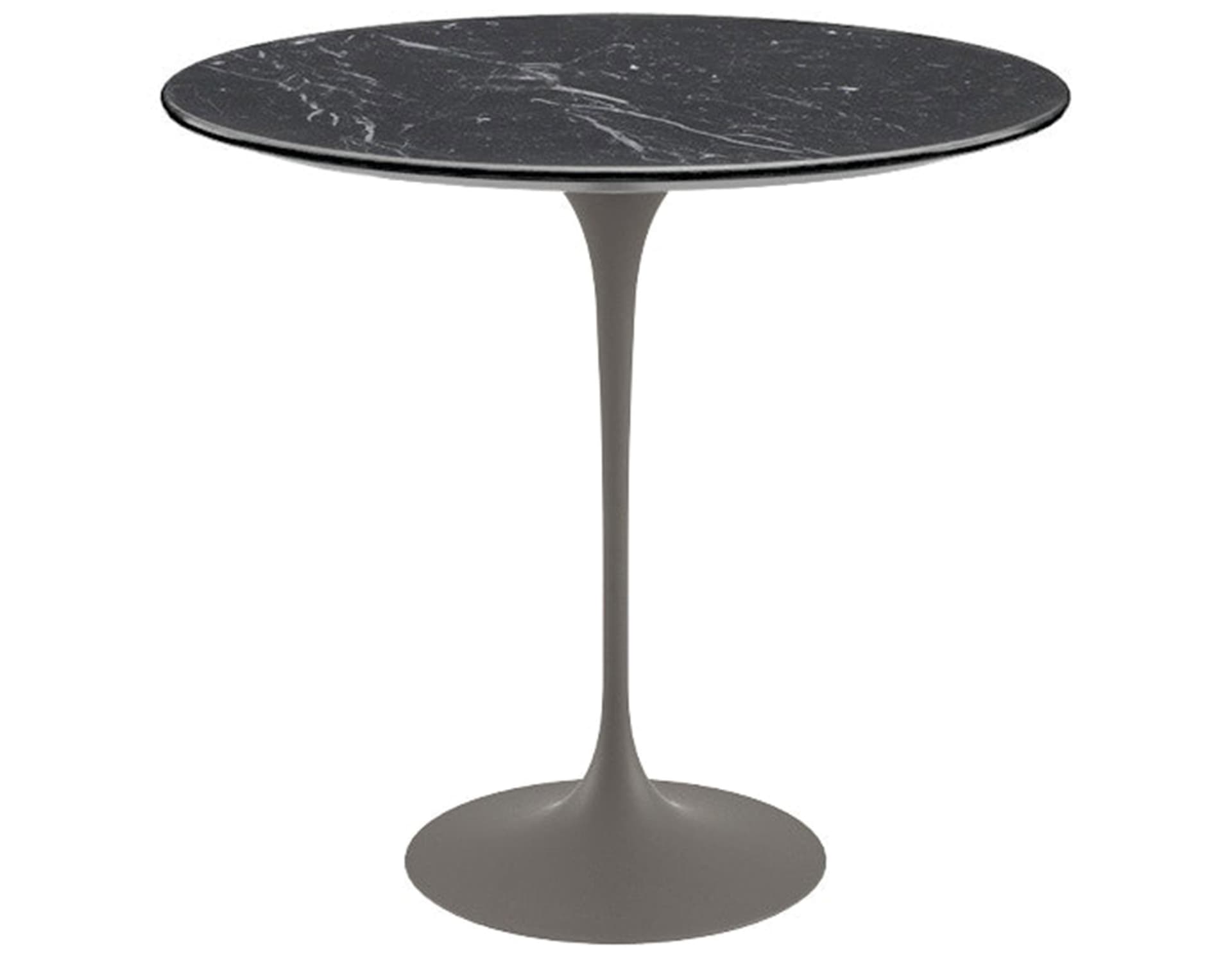 saarinen side table - 22" oval / satin marble - nero marquina / satin - grey