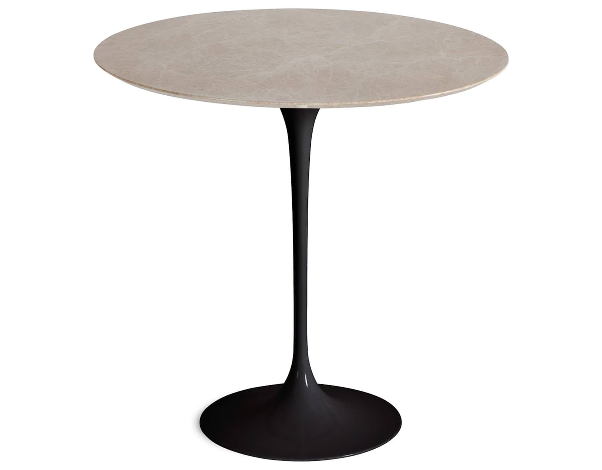 saarinen side table - 22" oval / satin marble - emperador light / high gloss - black